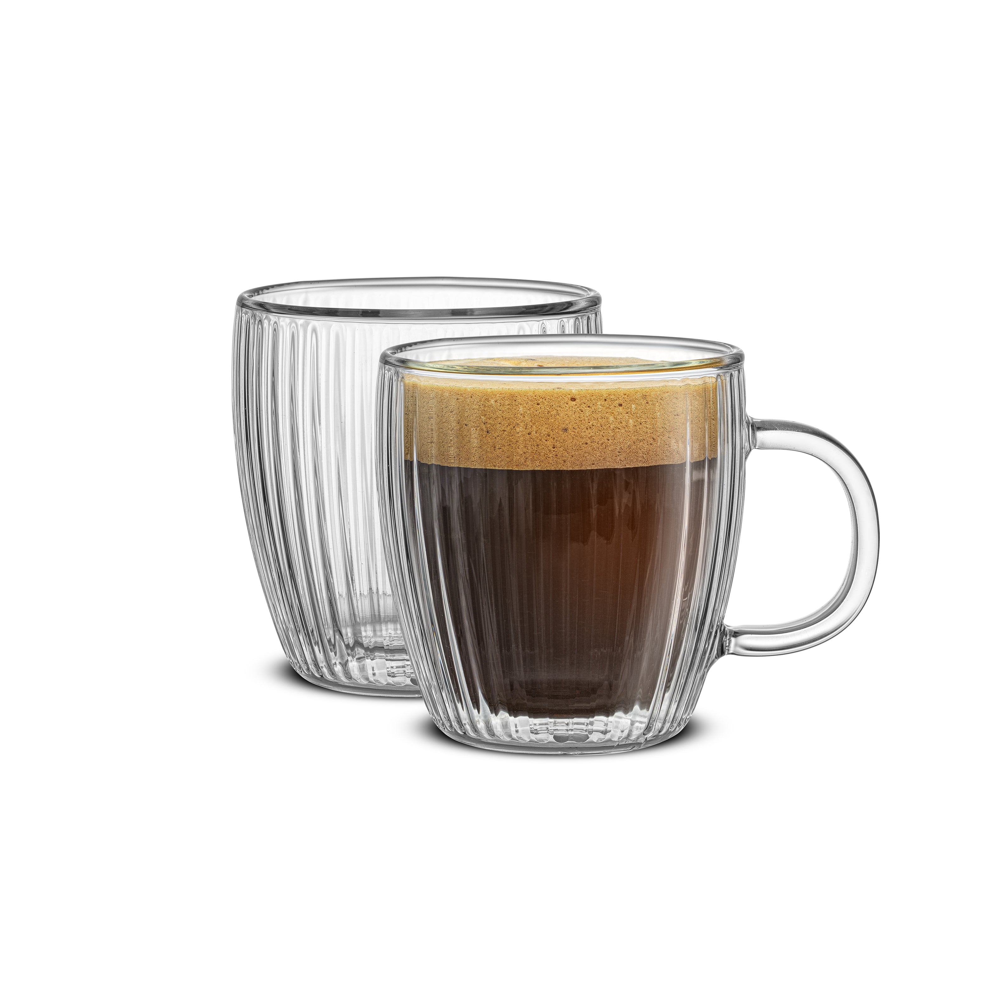 Savor Fluted Double Wall Espresso Glasses