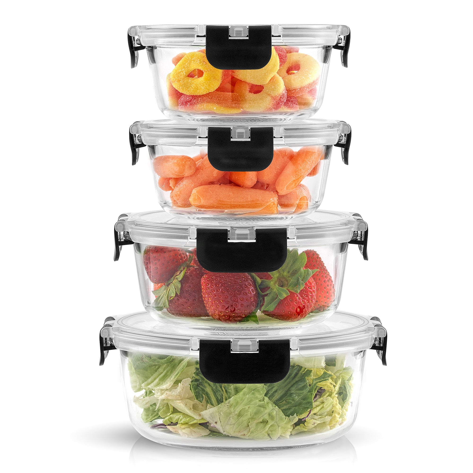 JoyFul 12 Glass Storage Containers with Leakproof Lids Set