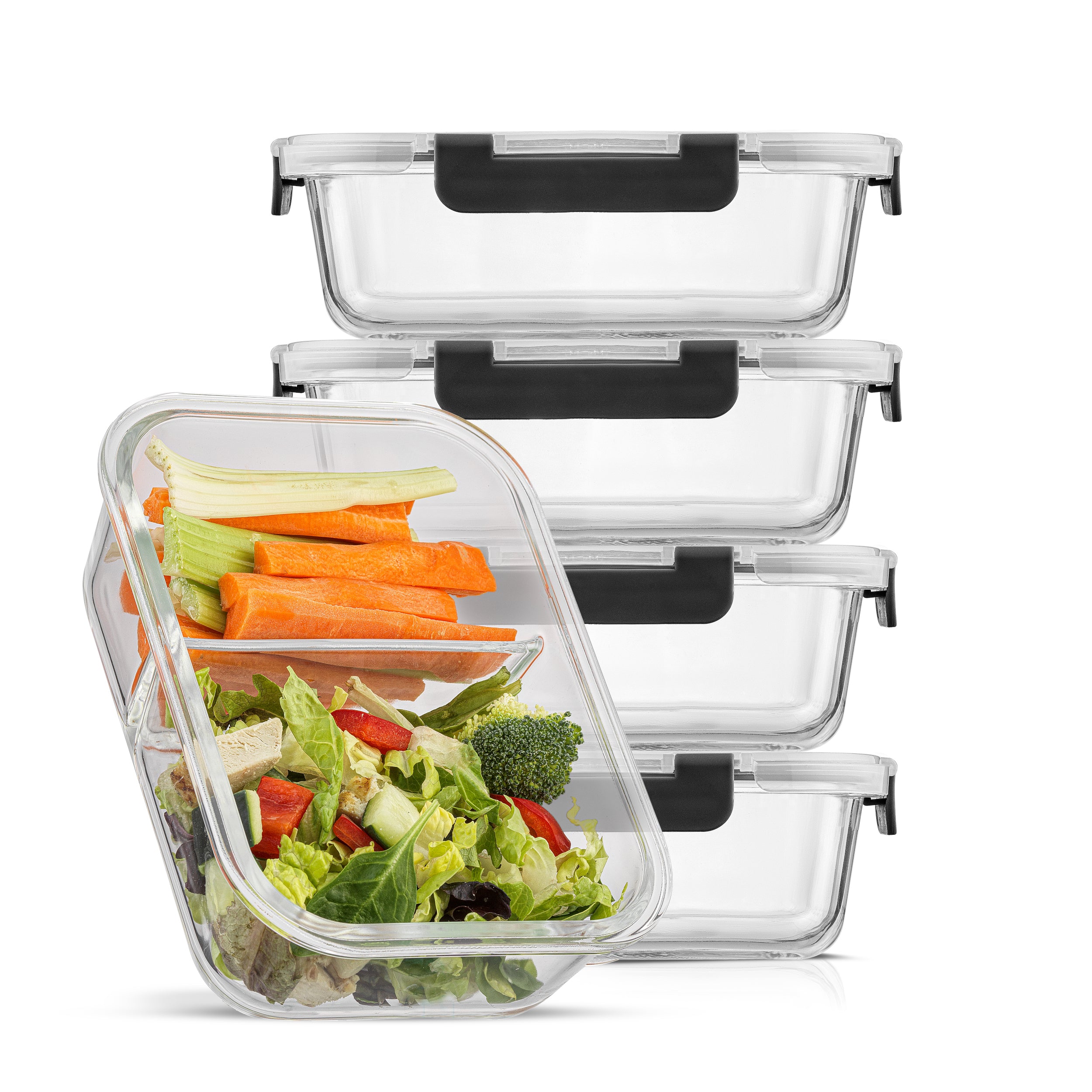 JoyJolt 2-Sectional Meal Prep Food Storage Containers