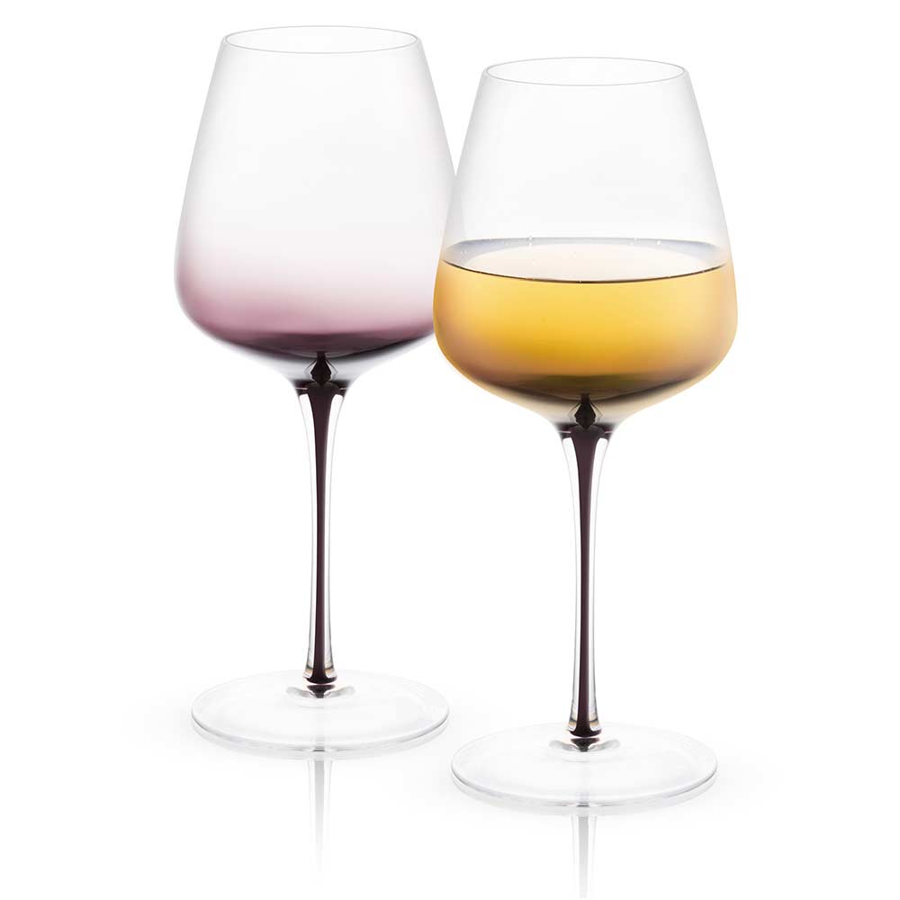 Black Swan Crystal White Wine Glasses Set 17.8 oz