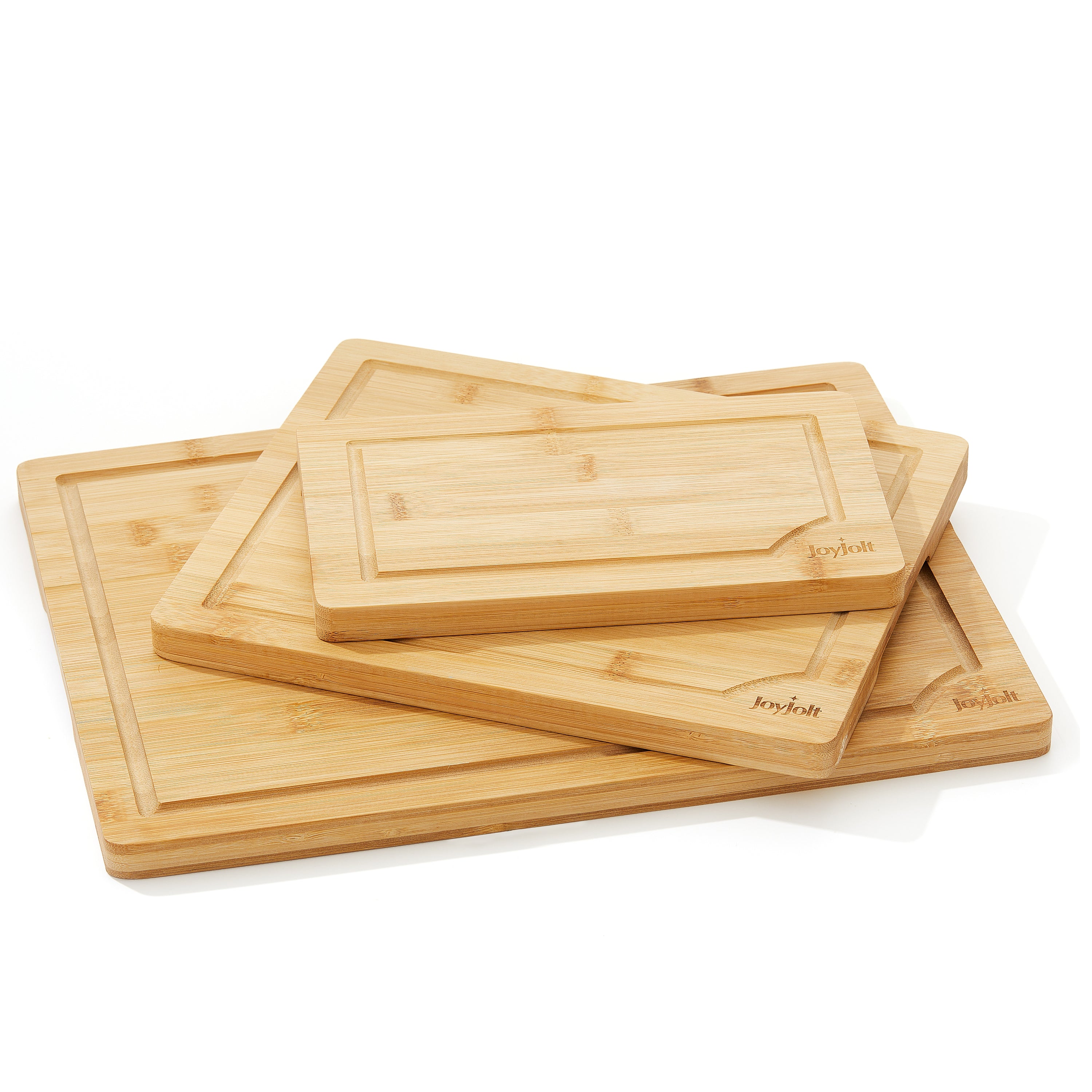 JoyJolt 3 Piece Bamboo Kitchen Cutting Board Set