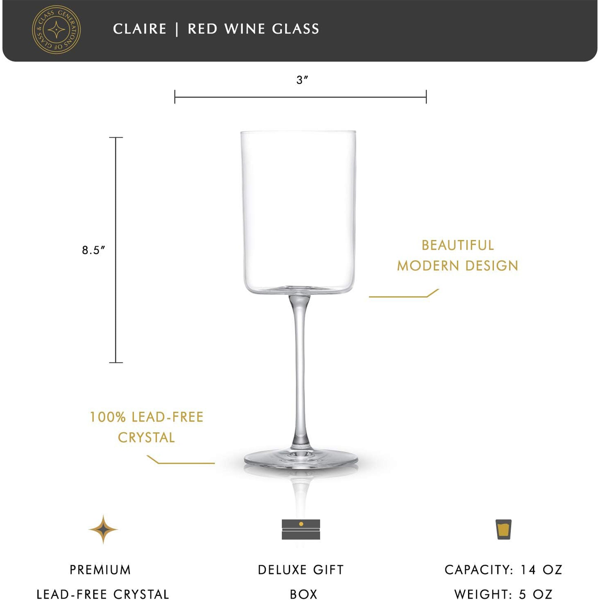 Claire Red Wine Glasses Set