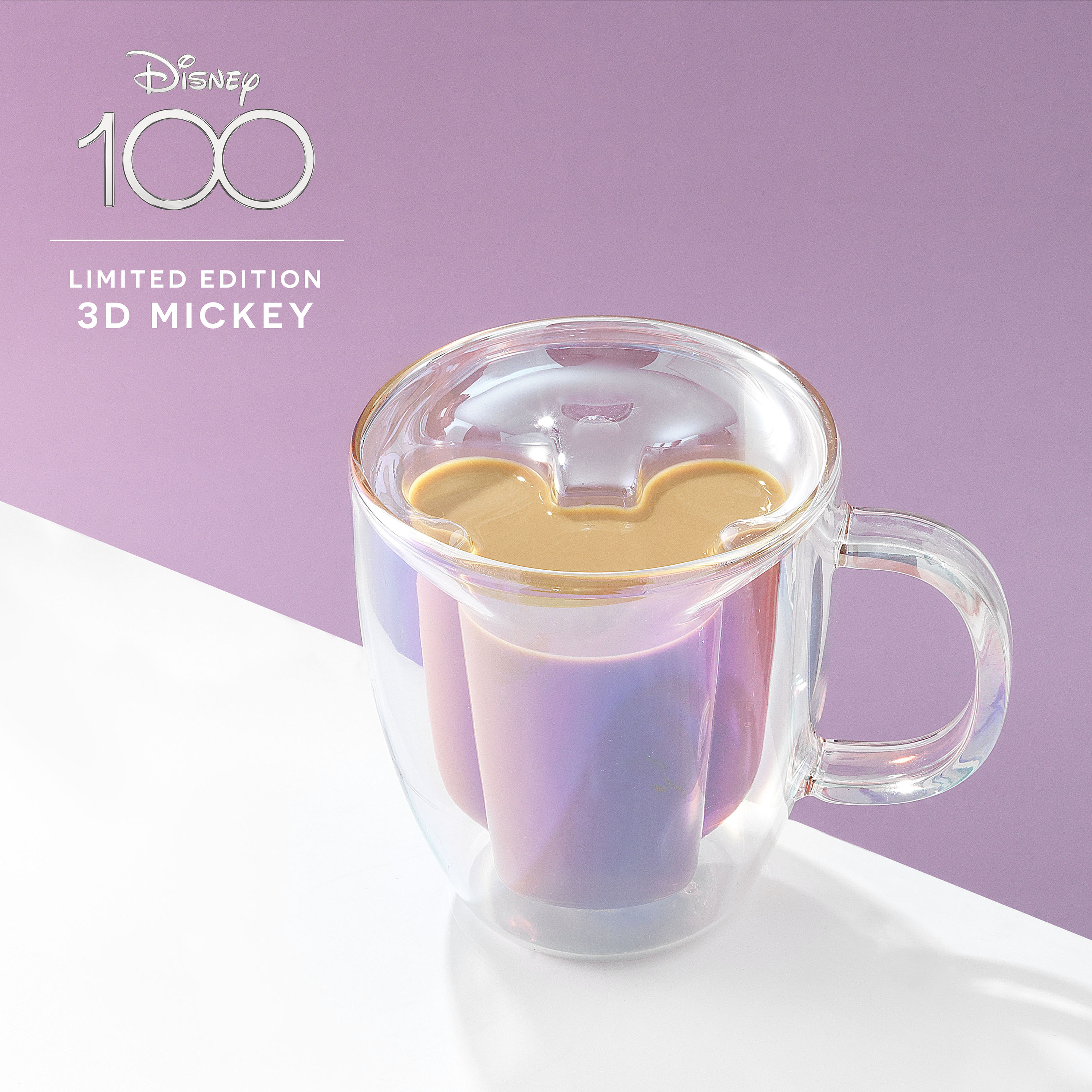 Disney100 Limited Edition 3D Mickey Double Wall Glass Mug Disney100 Limited Edition 3D Mickey Double Wall Glass Mug