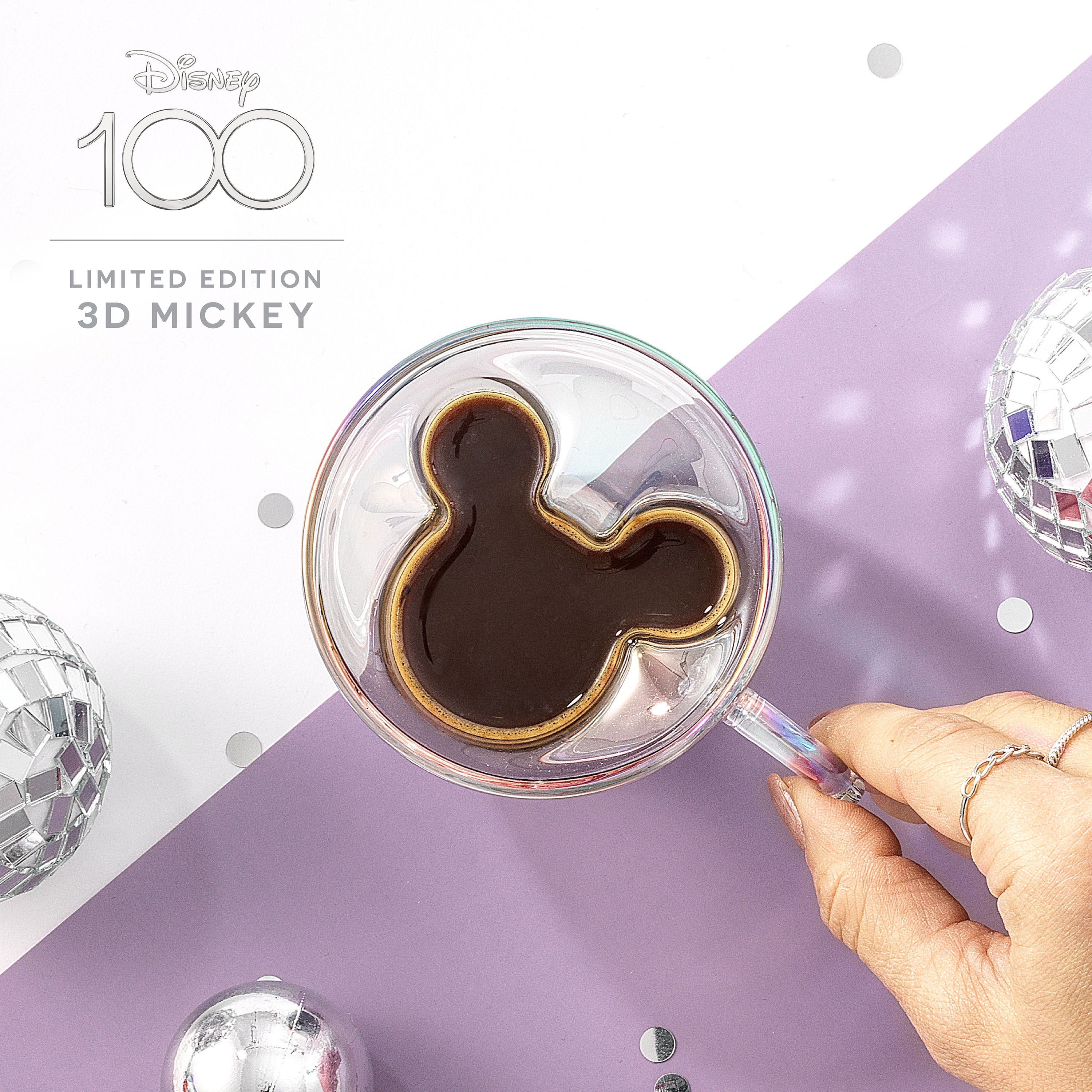 Disney100 5.4oz 3D Mickey Double Wall Espresso