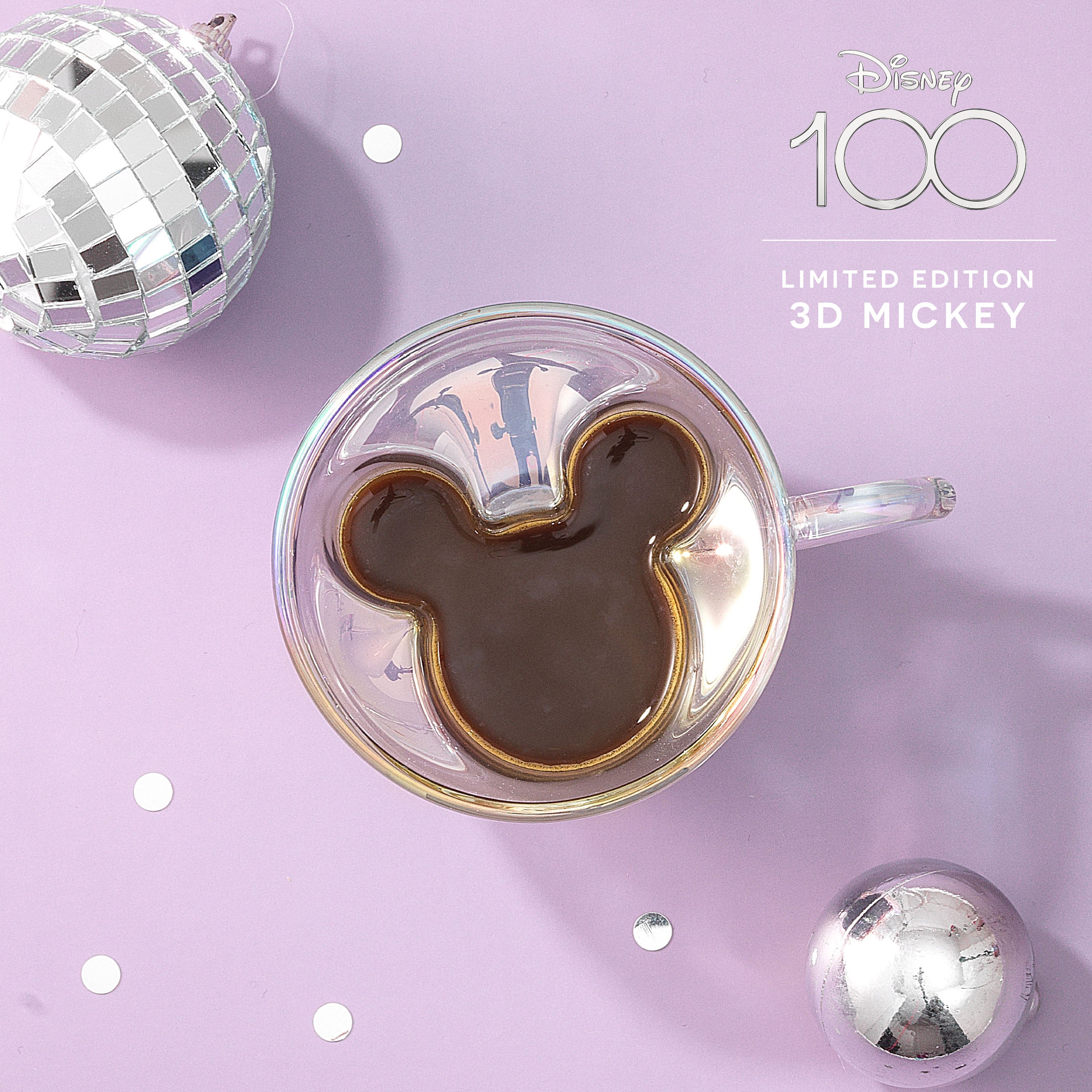 Disney100 Limited Edition 3D Mickey Double Wall Espresso Glass - 5.4 oz