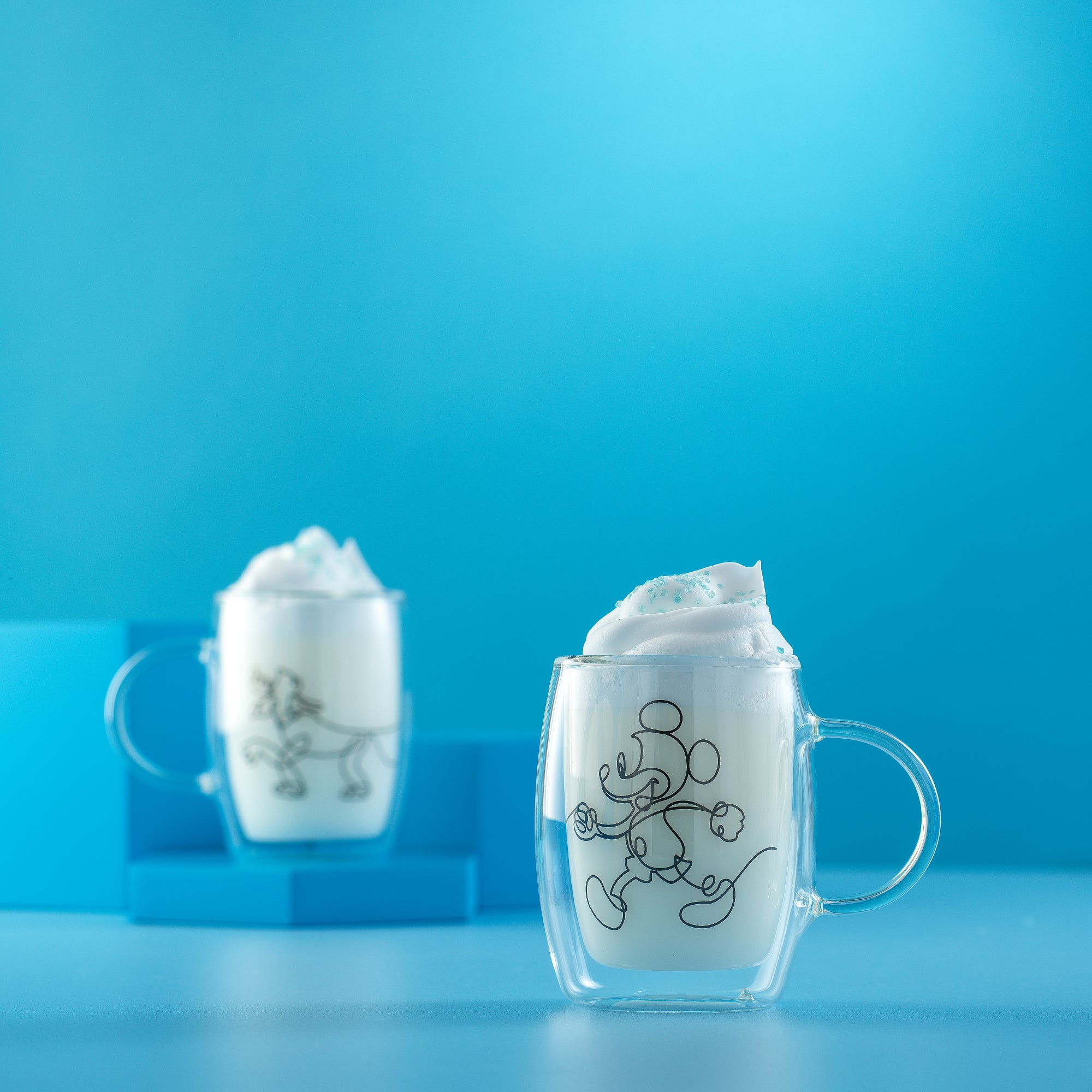 Disney Mickey and Pluto Aroma Glass Mugs