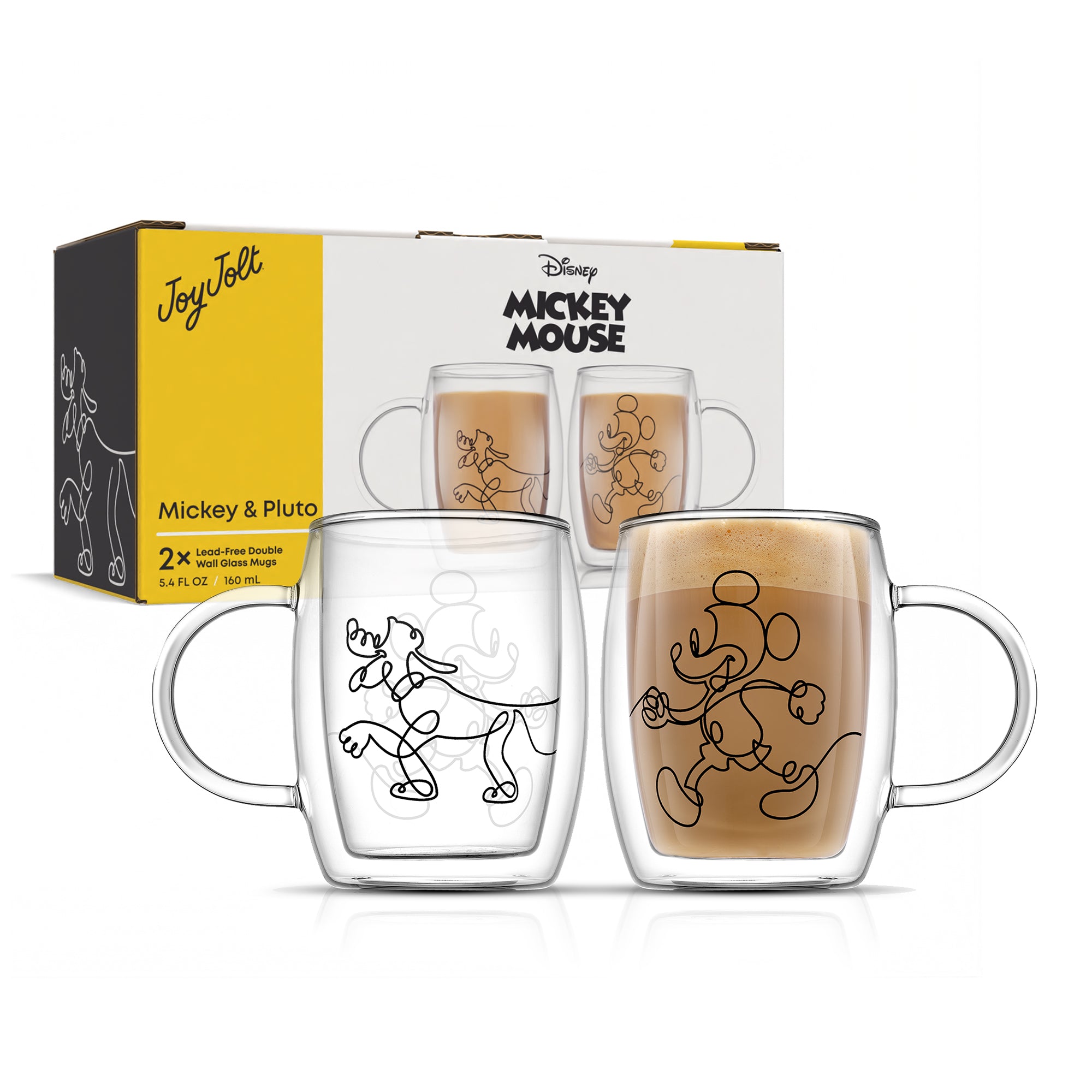 Disney Mickey and Pluto Aroma Glass Mugs