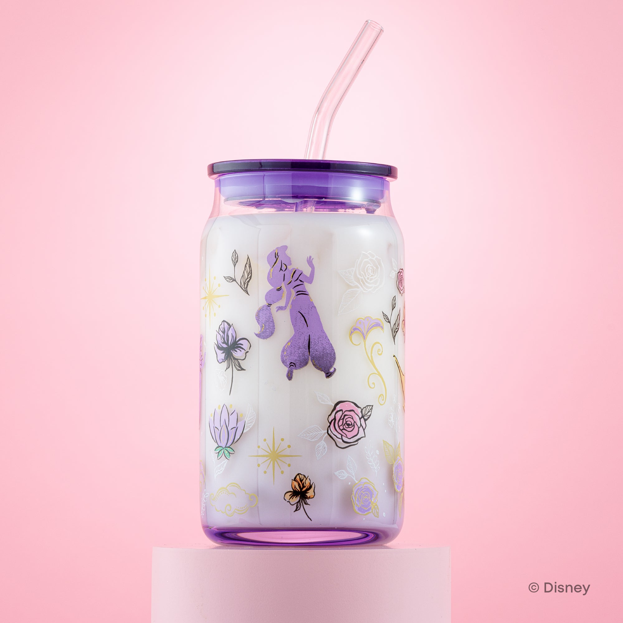 Disney Princess Icon Tumbler Glasses with Lids