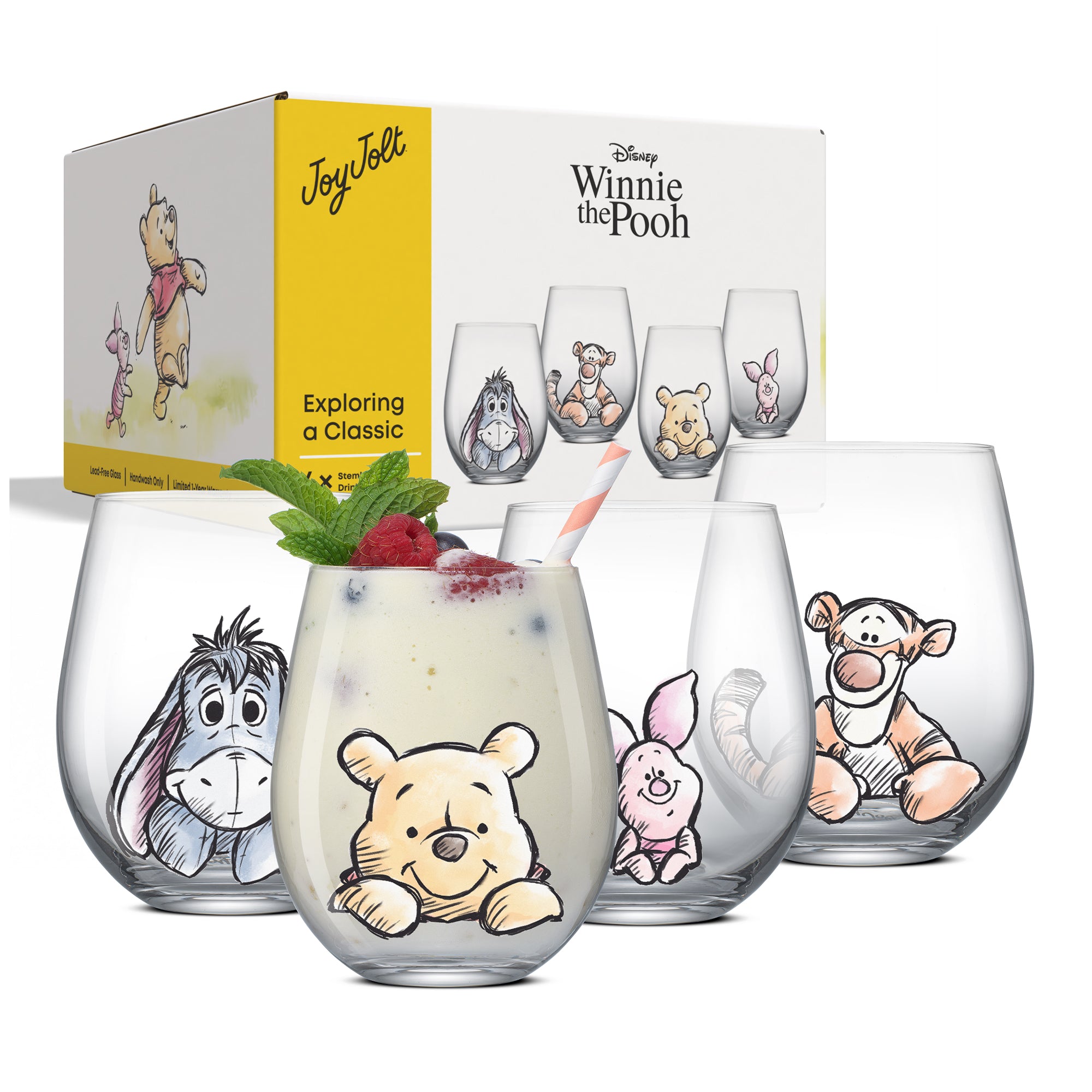 Disney Winnie the Pooh Exploring a Classic Stemless Drinking Glasses