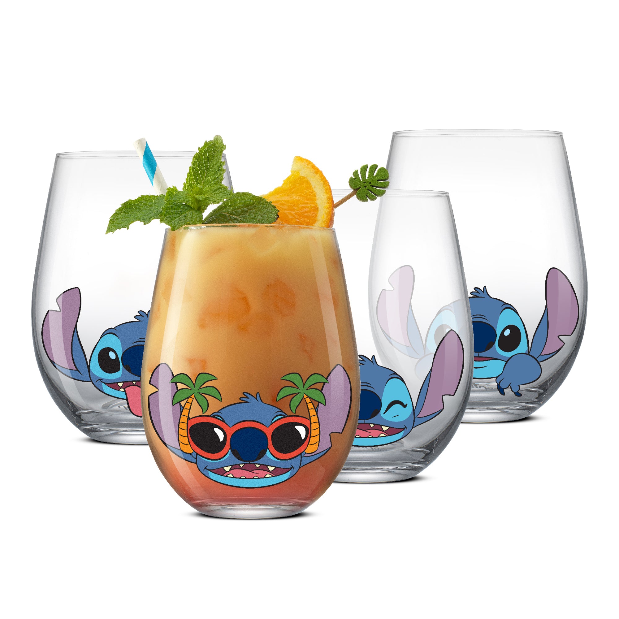 Disney Stitch Silly Sips Stemless Drinking Glasses