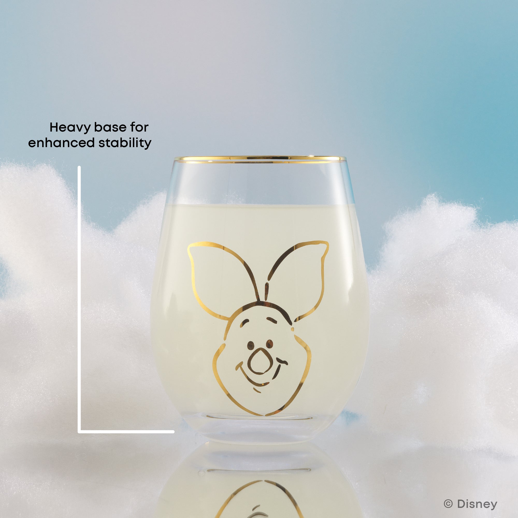 Disney Winnie the Pooh Gold Sketch Stemless Drinking Glasses