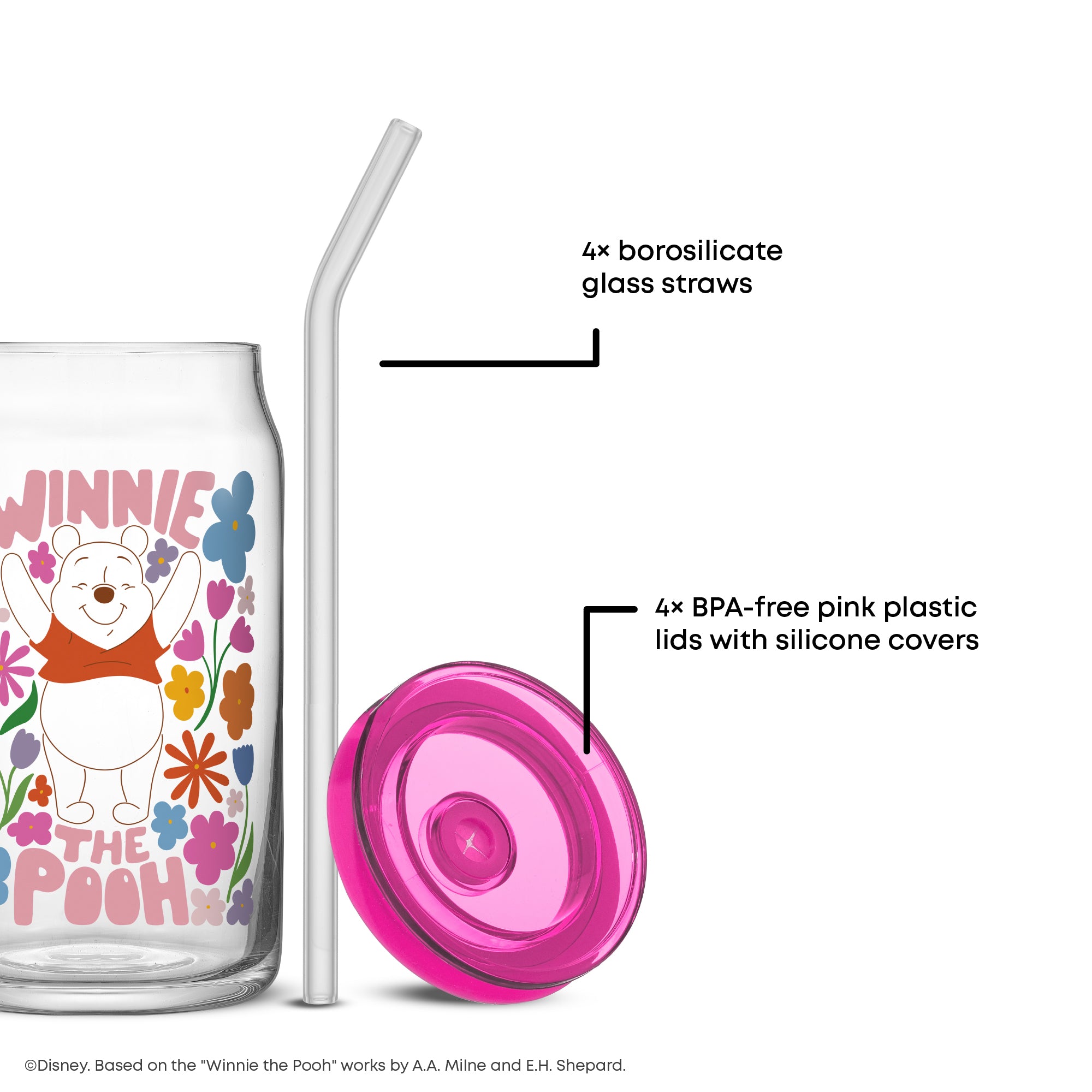 Disney Winnie the Pooh & Friends Flower Power Tumbler Glasses