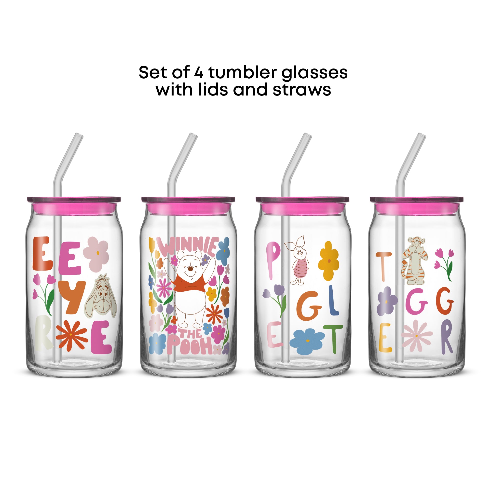 Disney Winnie the Pooh & Friends Flower Power Tumbler Glasses