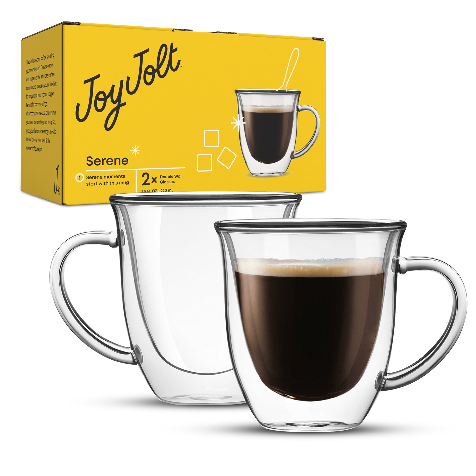 Serene Double Walled Coffee Glass Set