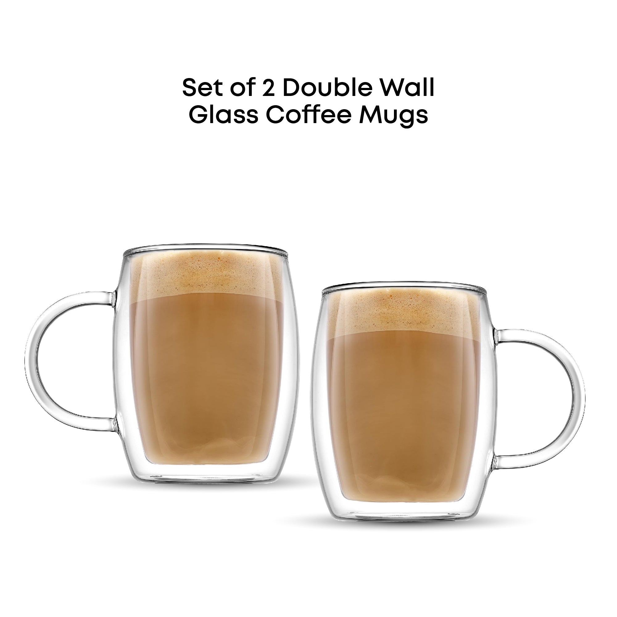 Aroma Double Wall Glass Coffee Mugs