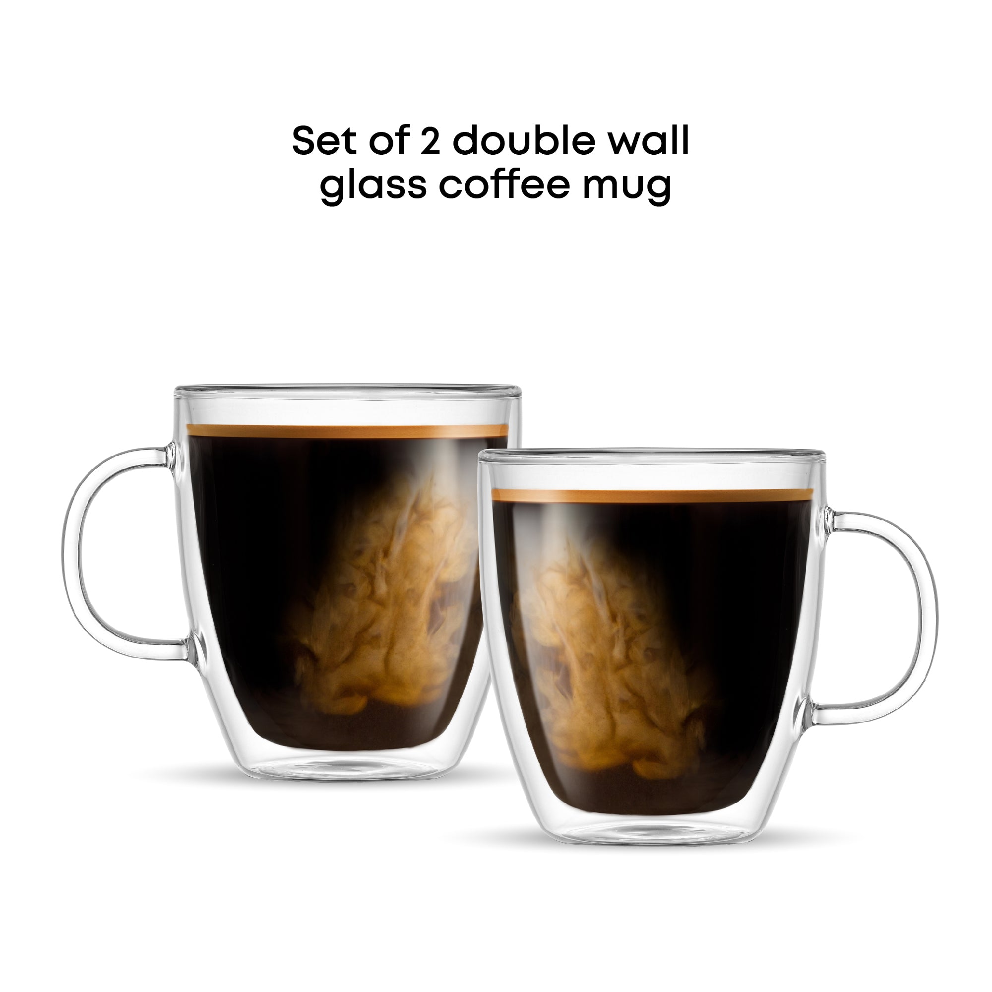 Savor Double Wall Glass Coffee Mugs