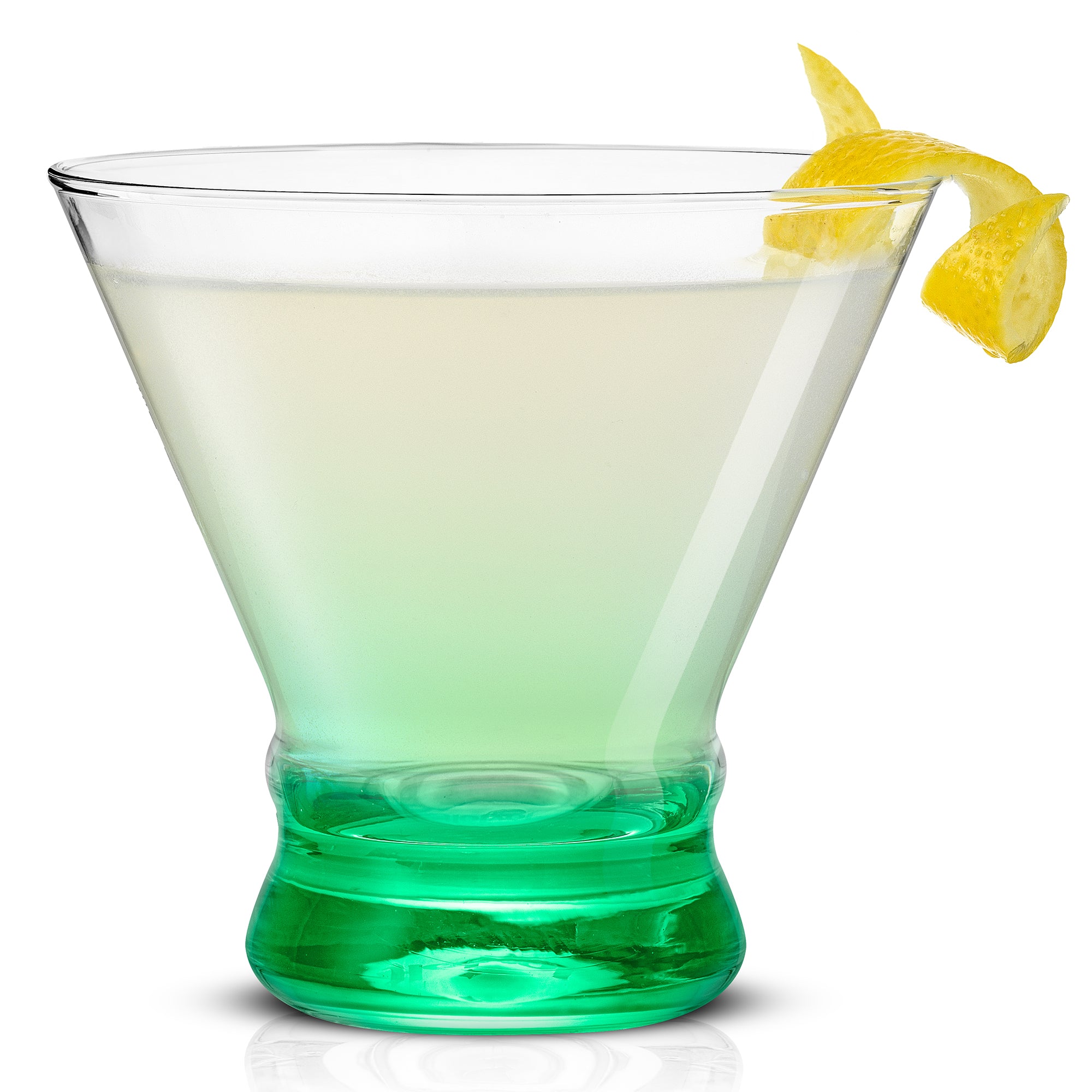 Hue Colored Stemless Martini Glasses