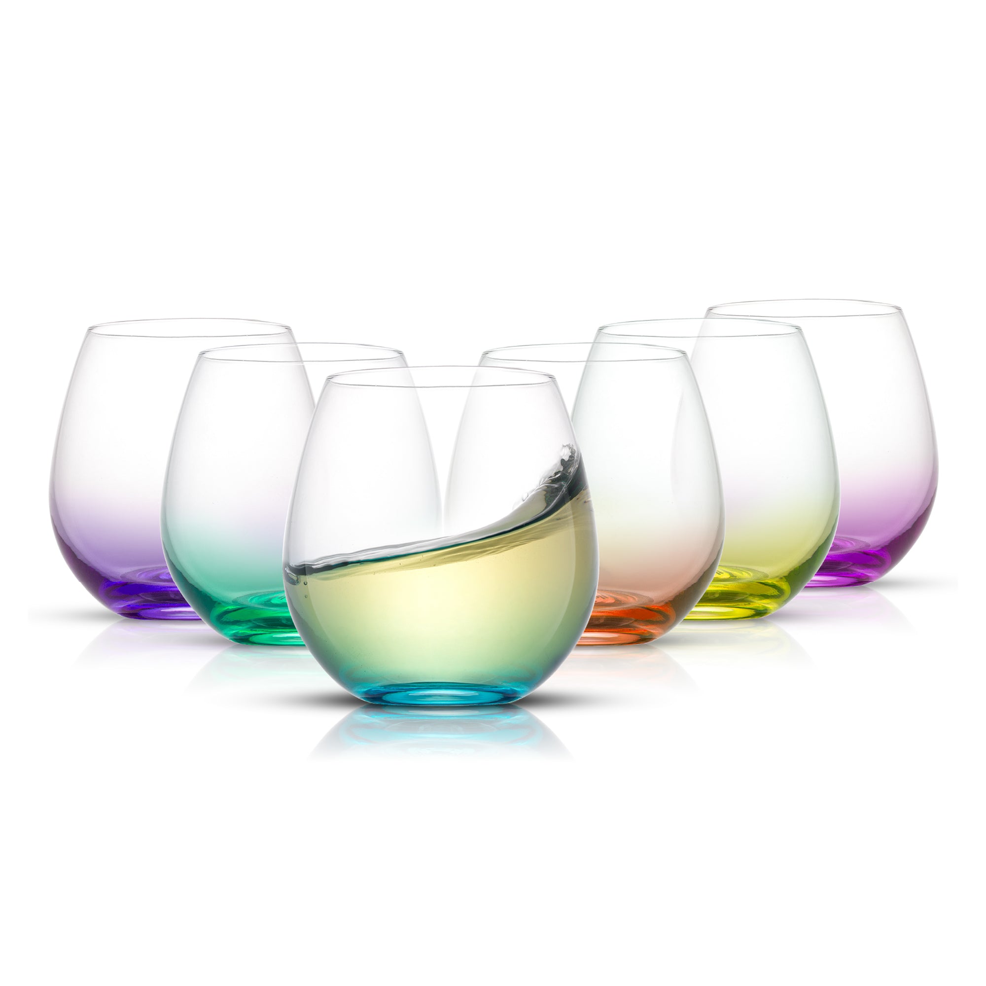 Hue Colored Stemless Wine Glasses