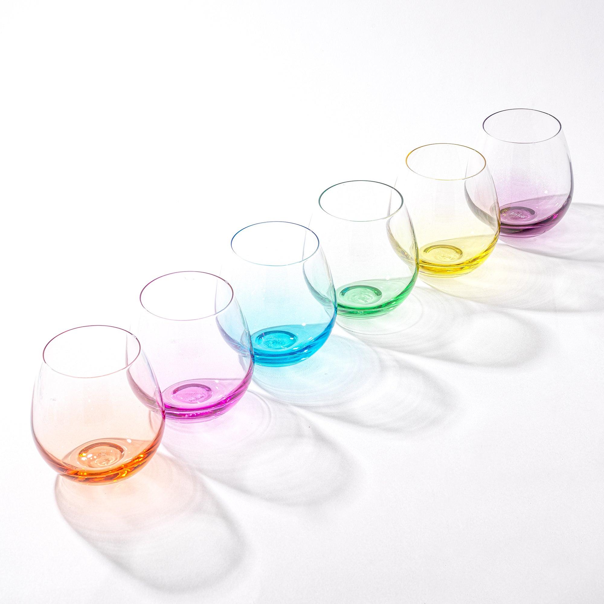 Hue Colored Stemless Wine Glasses