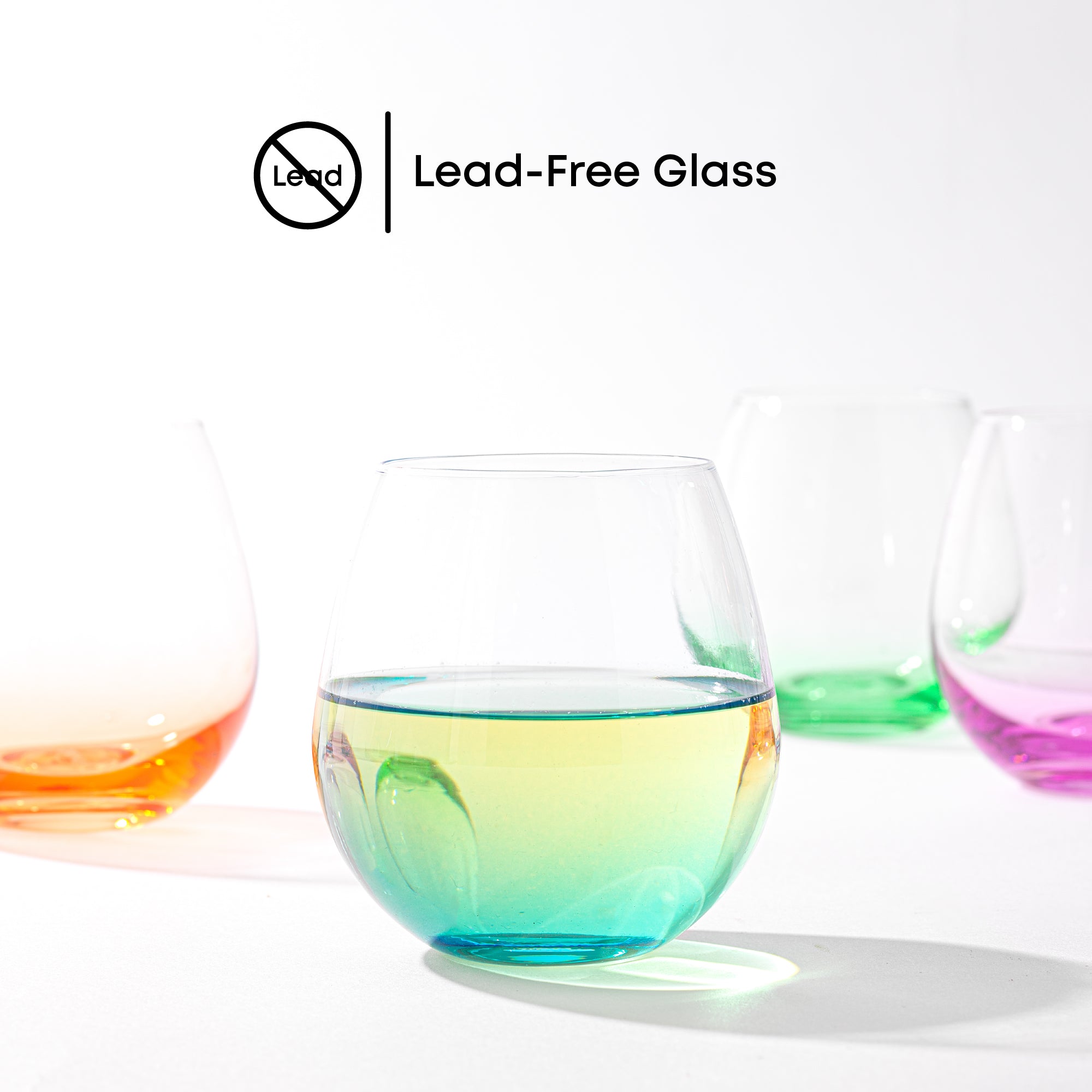 Hue Colored Stemless Wine Glasses