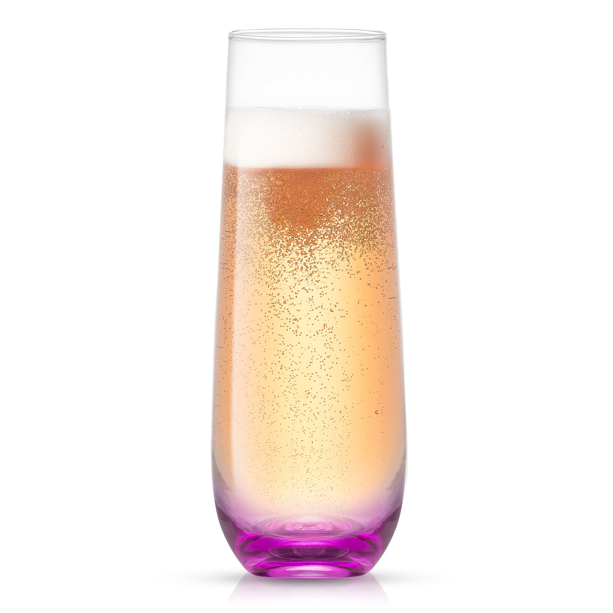 Hue Colored Stemless Champagne Flute Glass Set