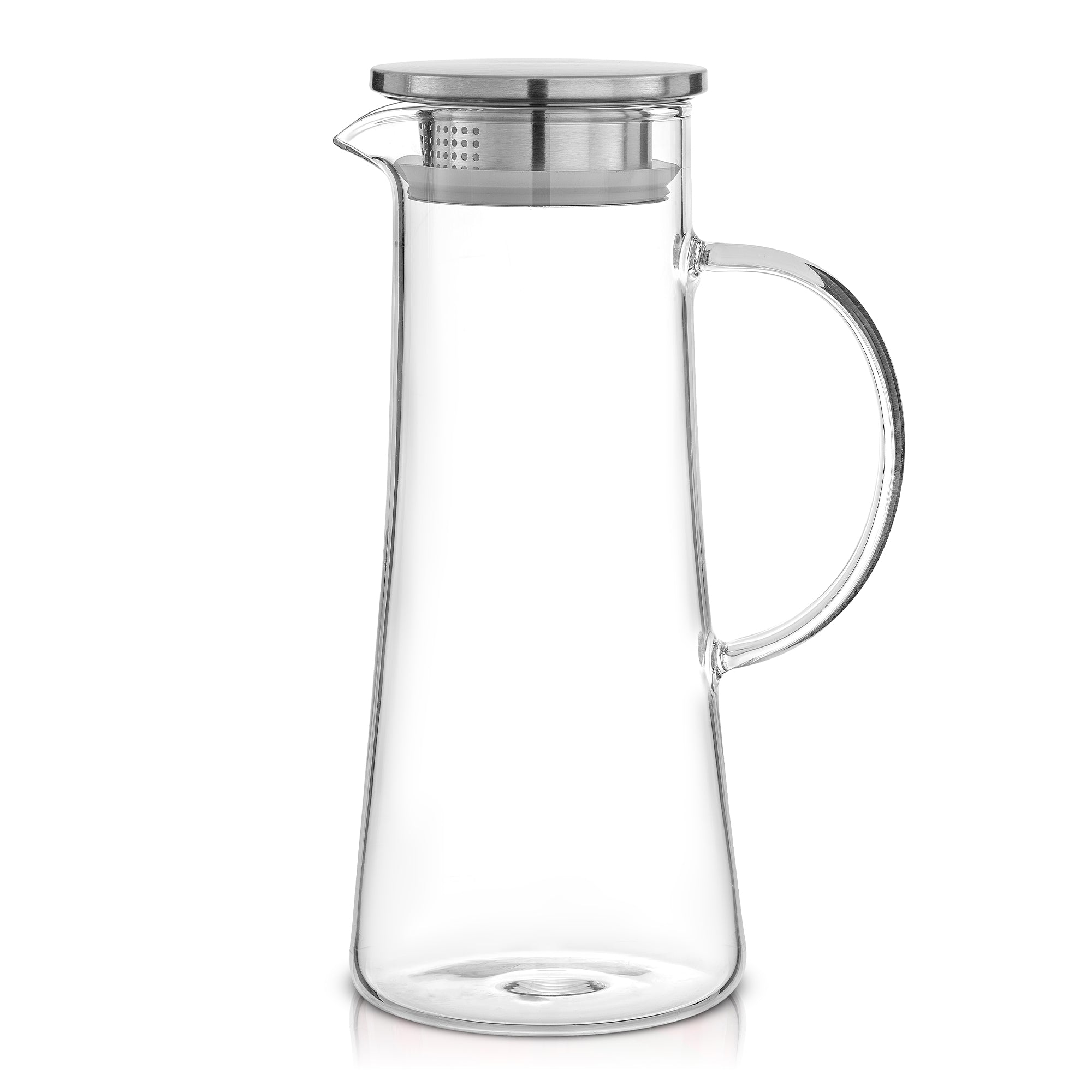 Breeze Glass Drink Water Pitcher with Stainless Steel Lid