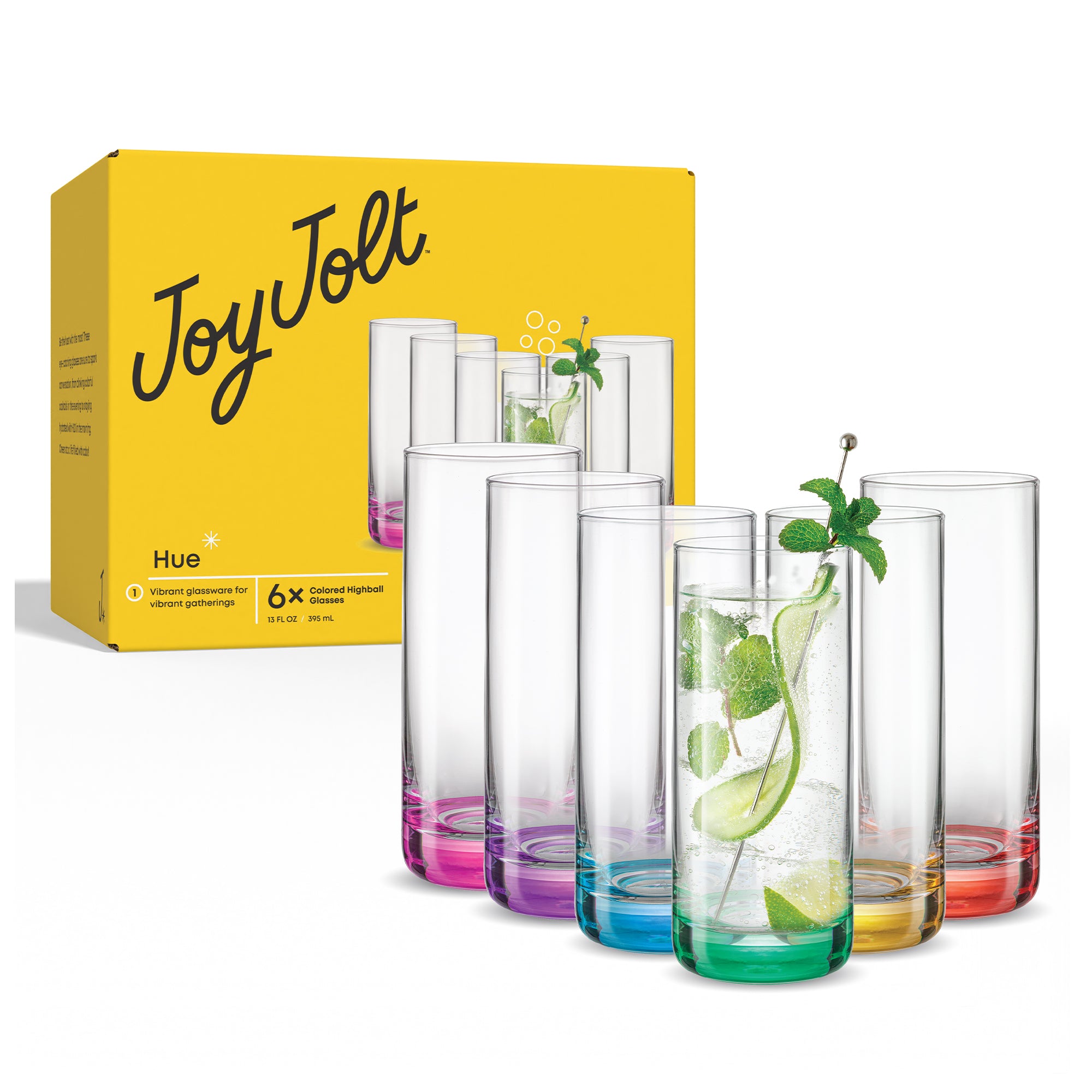 Hue Colorful Highball Drinking Glasses