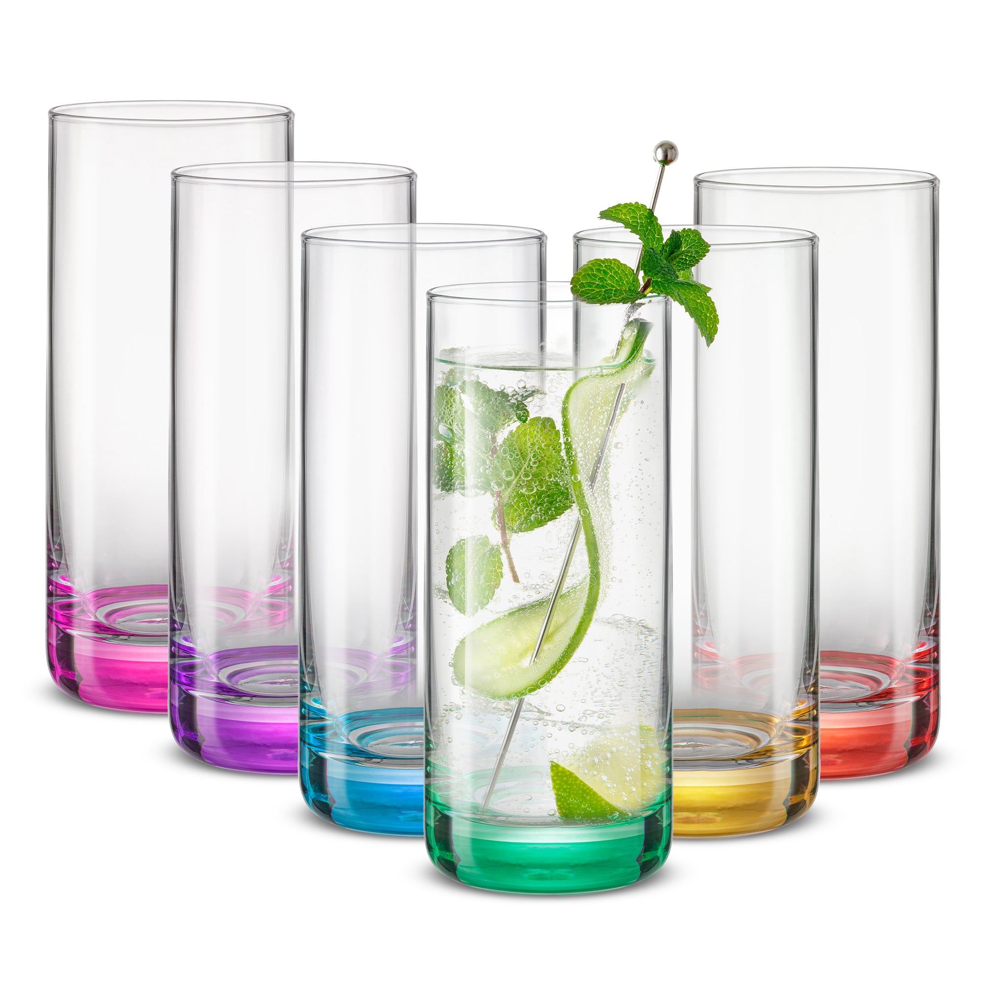 Hue Colorful Highball Drinking Glasses