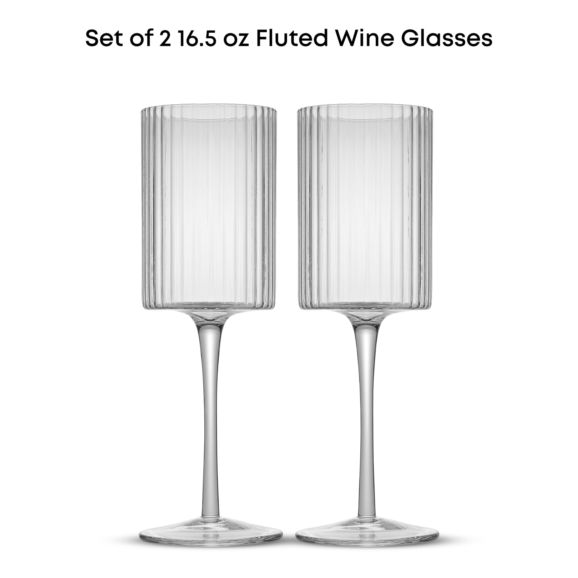 Elle Fluted Red Wine Glasses