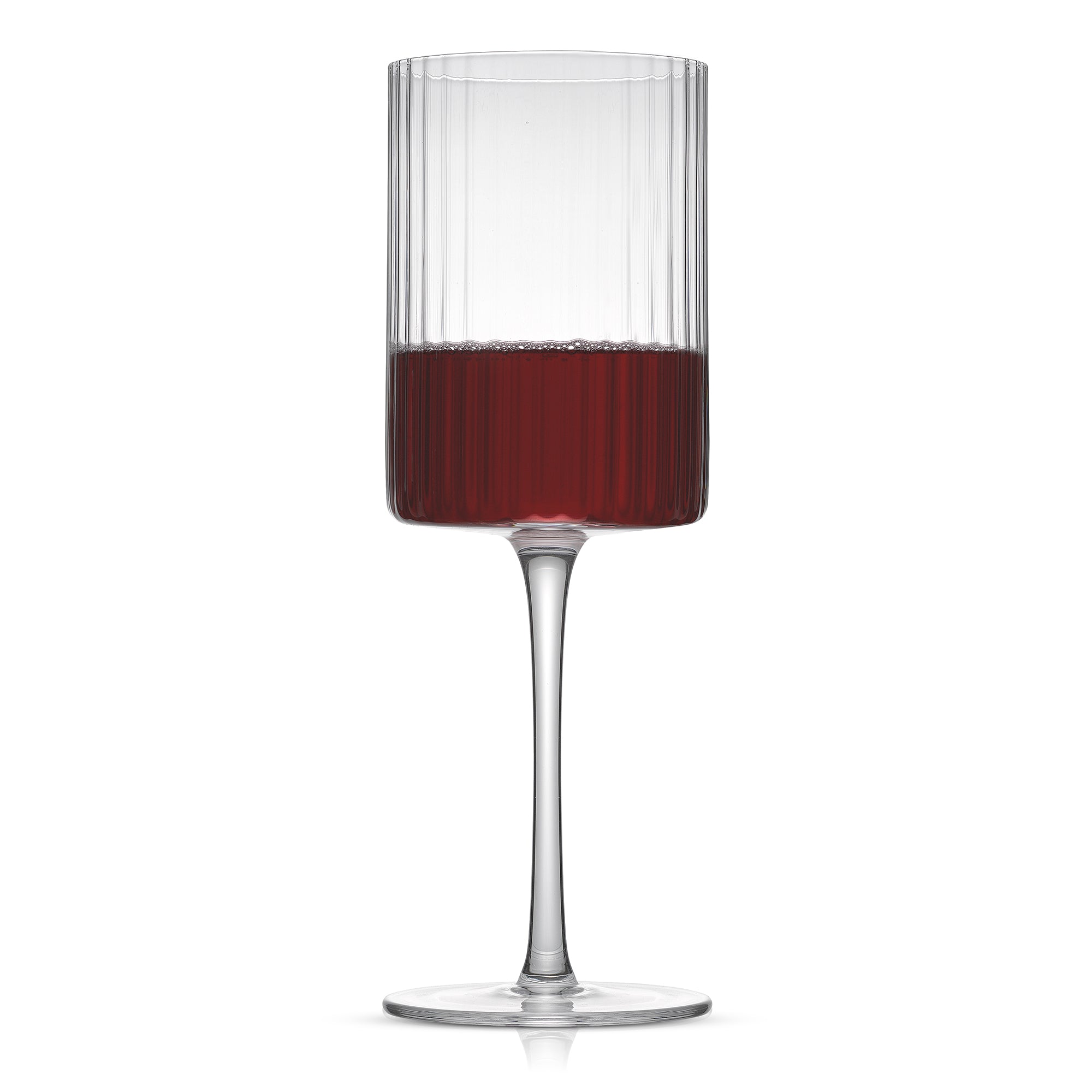 JoyJolt Elle Fluted Cylinder Red Wine Glasses
