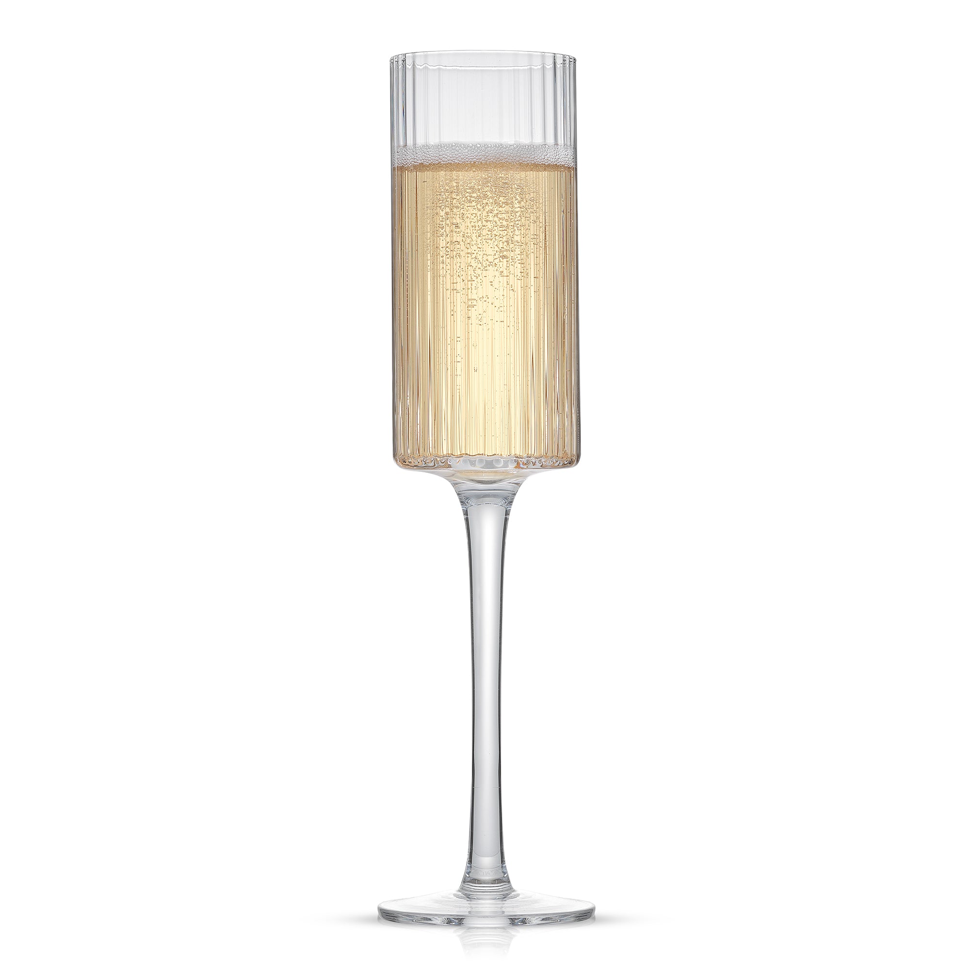 JoyJolt Elle Fluted Cylinder Champagne Glasses Set