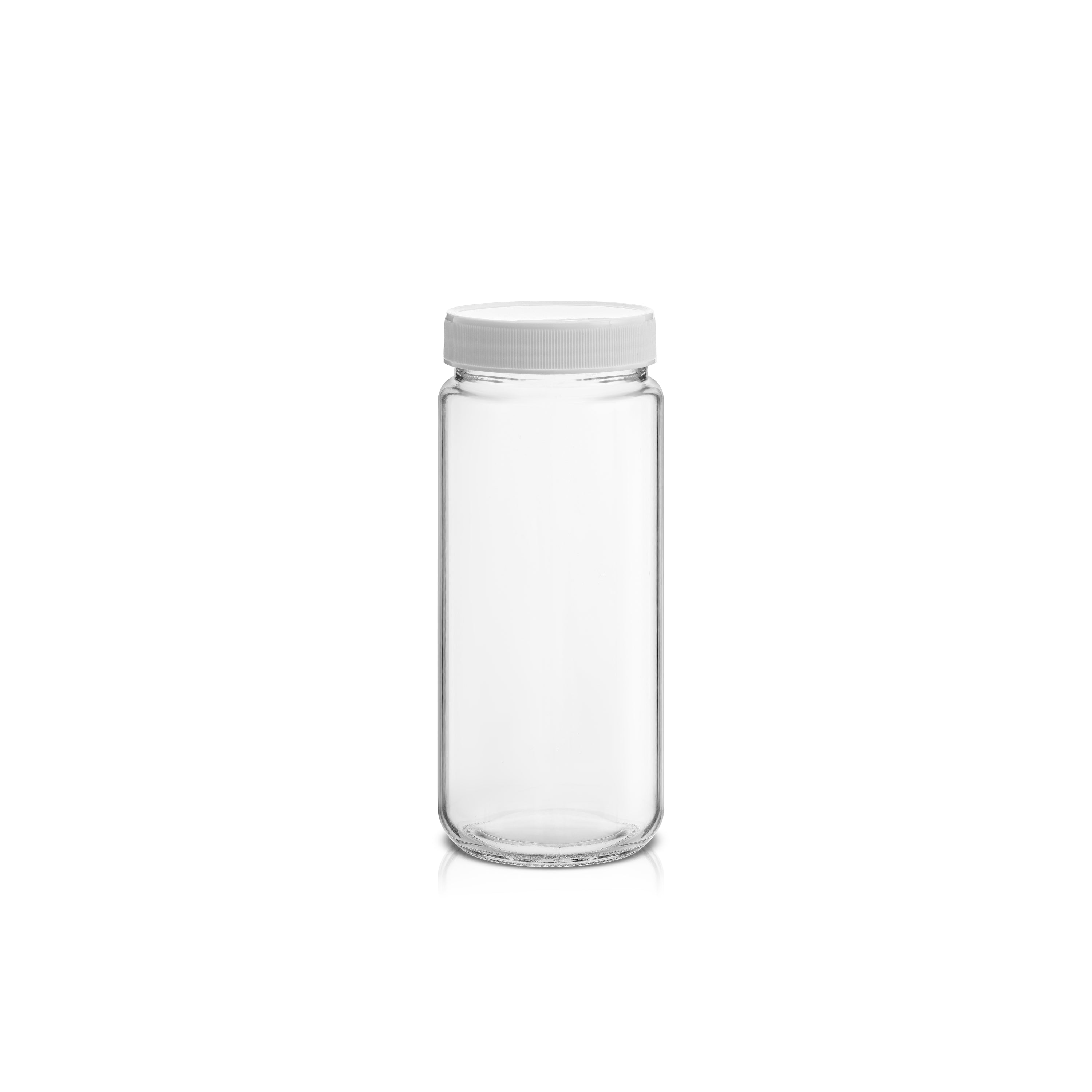 JoyJolt Reusable Glass Juice Bottles with Lids - 16oz - Set of 8