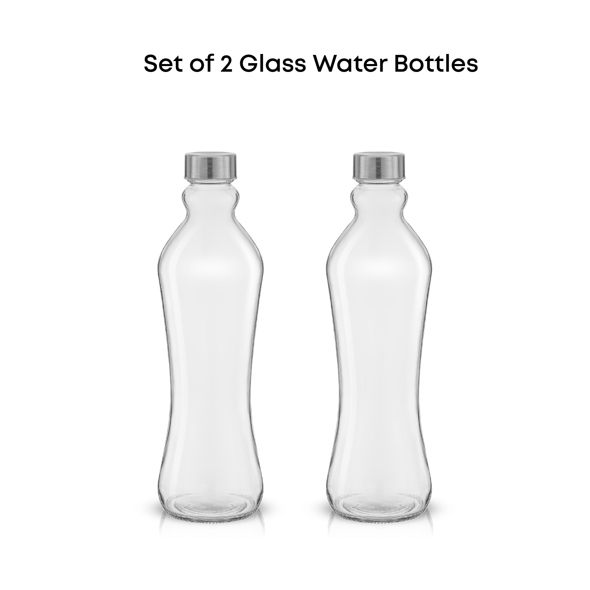 Spring Glass Water Bottles with Stainless Steel Cap