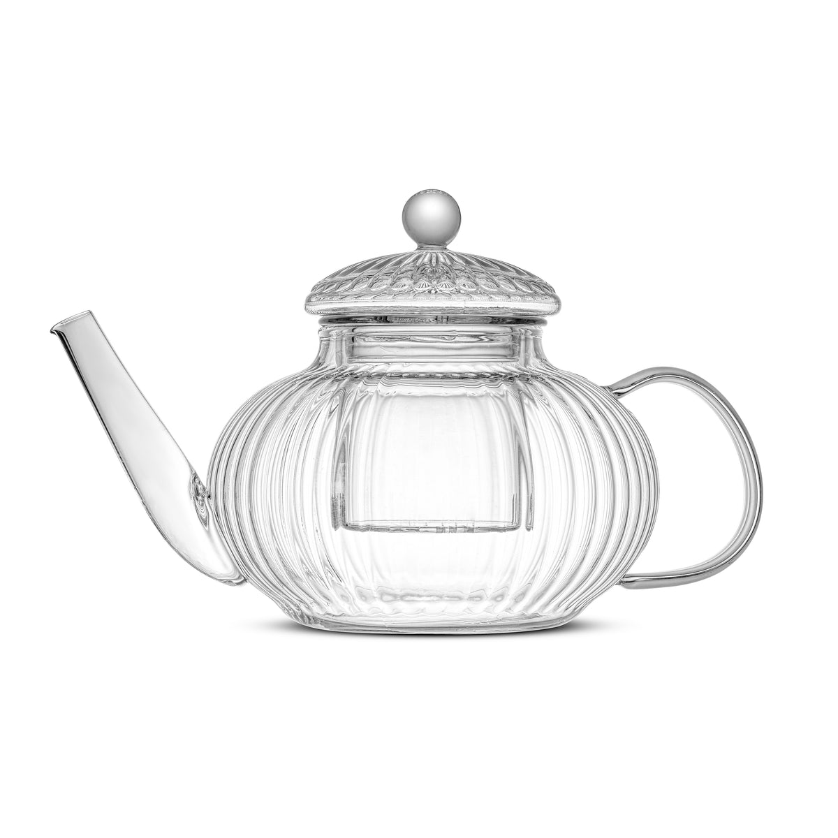 JoyJolt Fluted Tea Kettle & Glass Mugs Combo