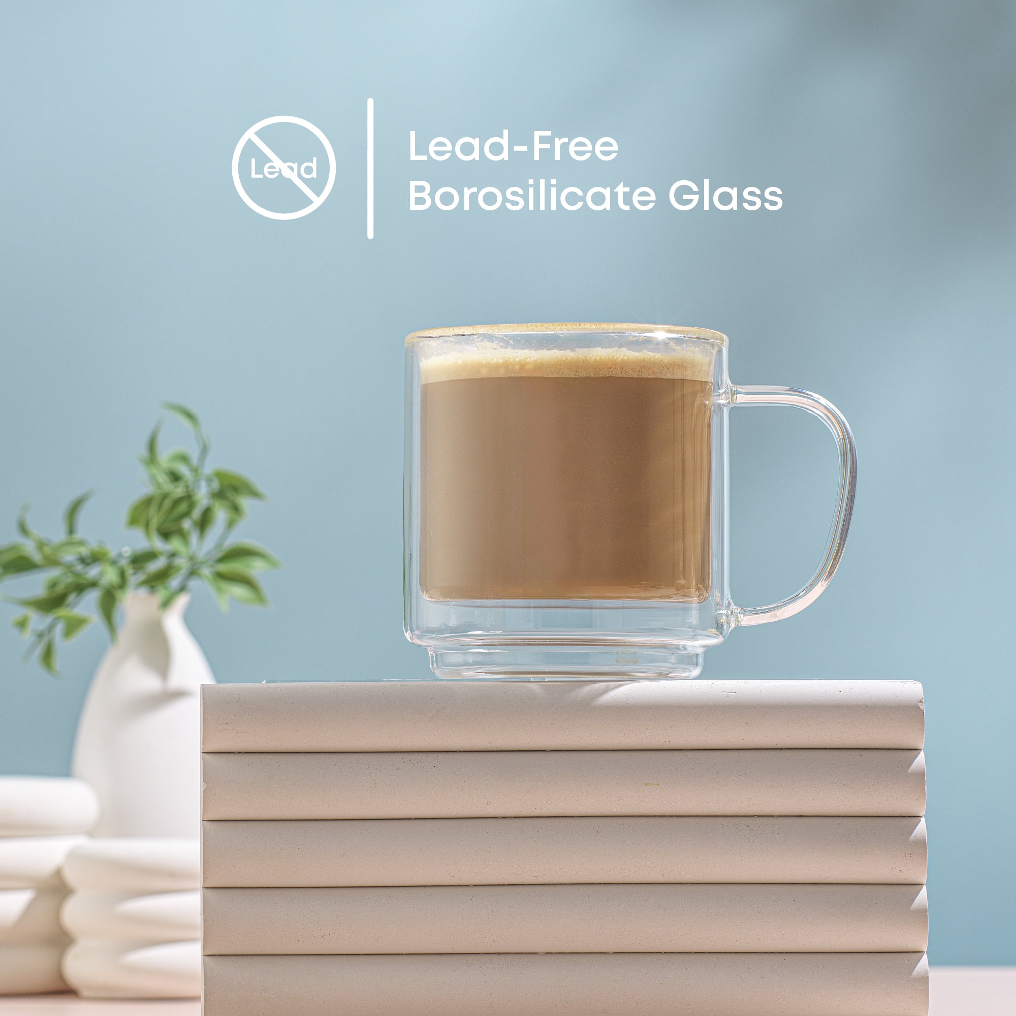 Haven Stackable Double Wall Glass Mugs