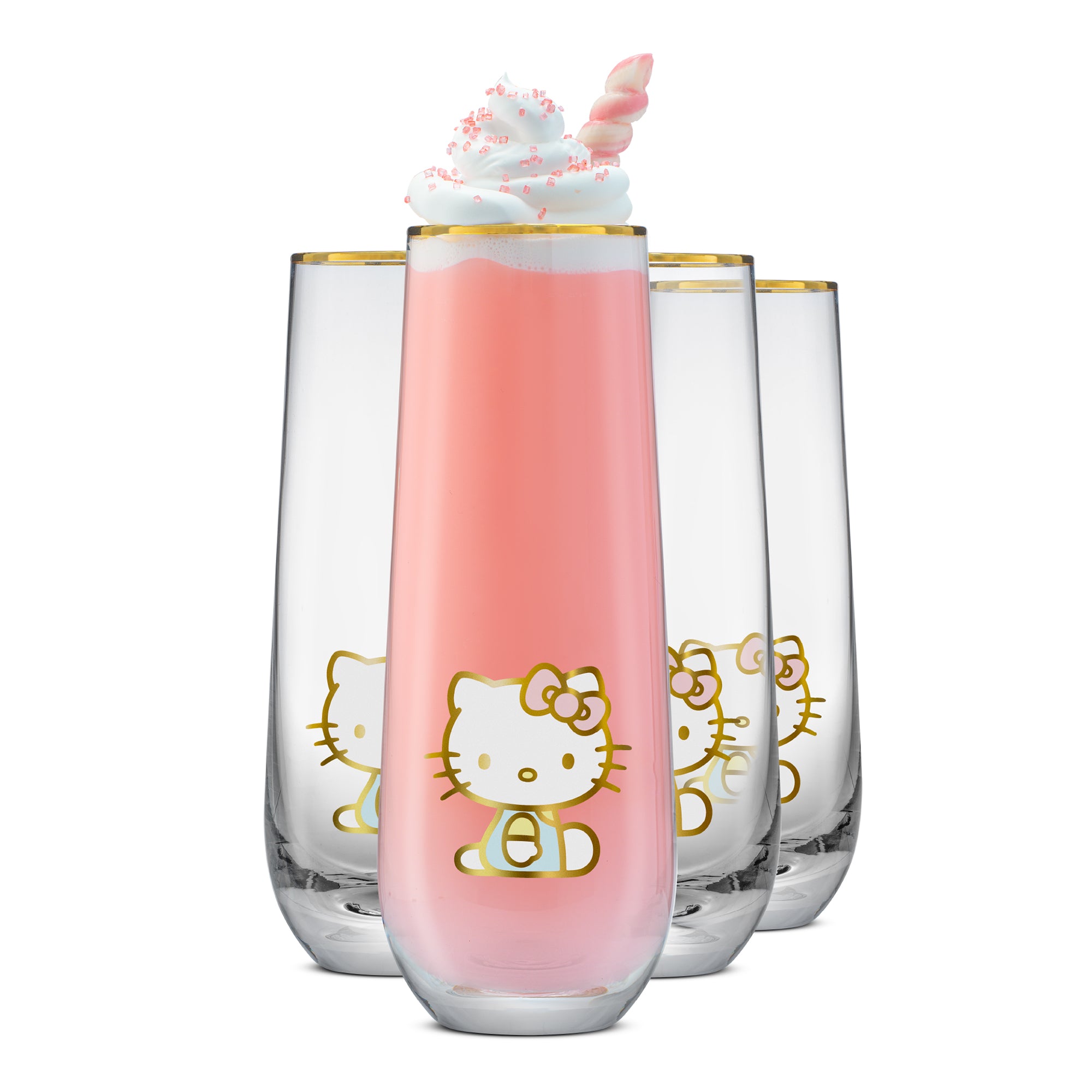 Hello Kitty® Stay Gold Stemless Flutes