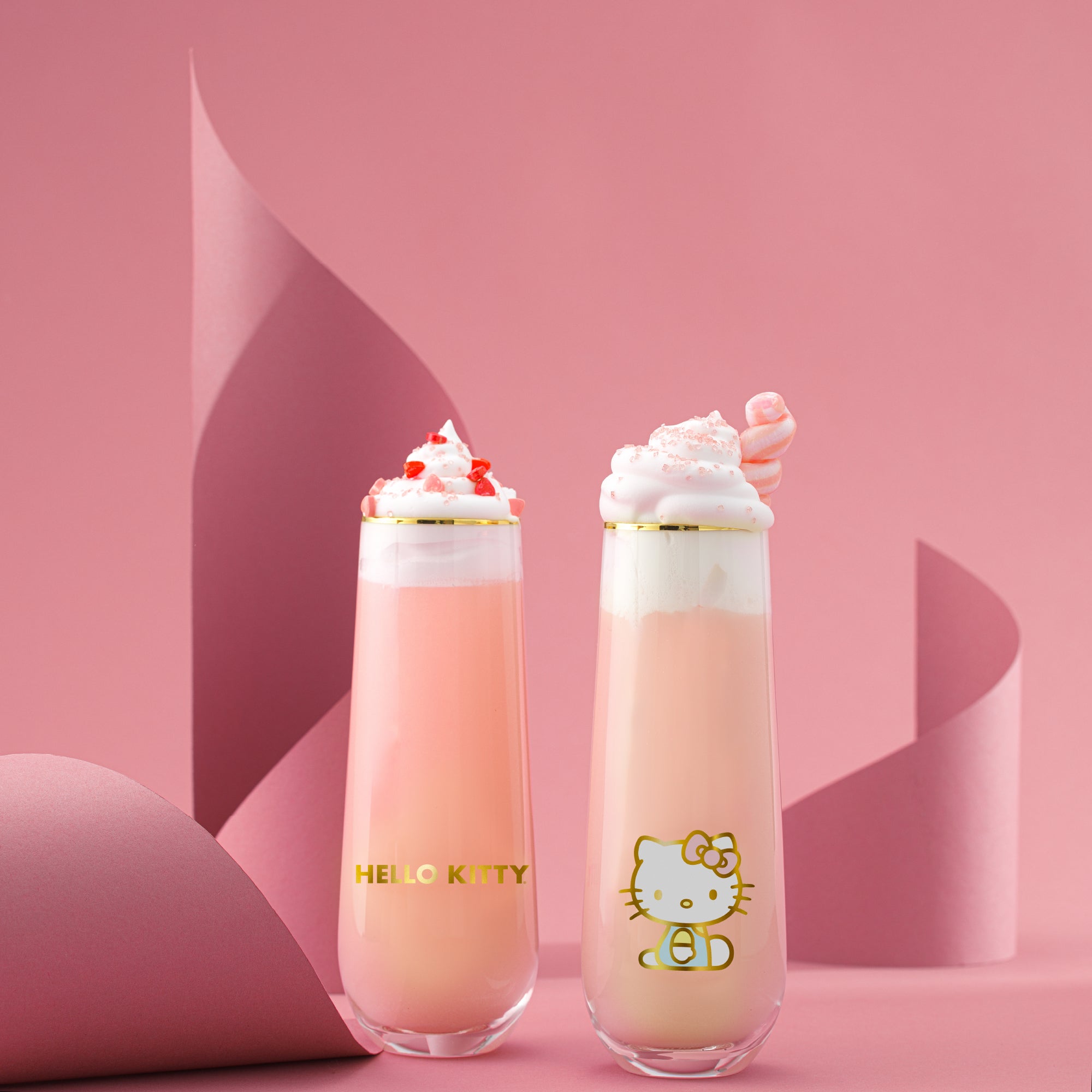 Hello Kitty® Stay Gold Stemless Flutes