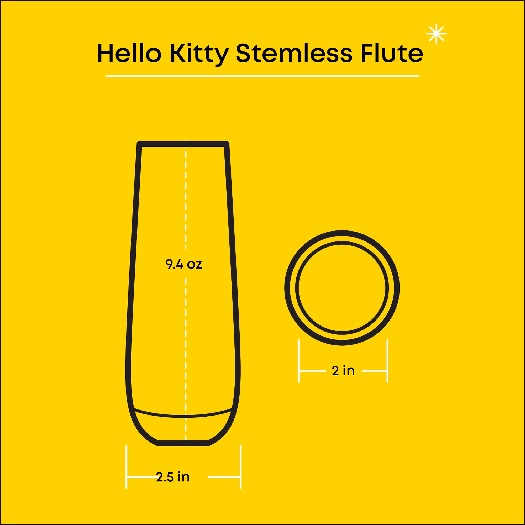 Hello Kitty® Stay Gold Stemless Flutes