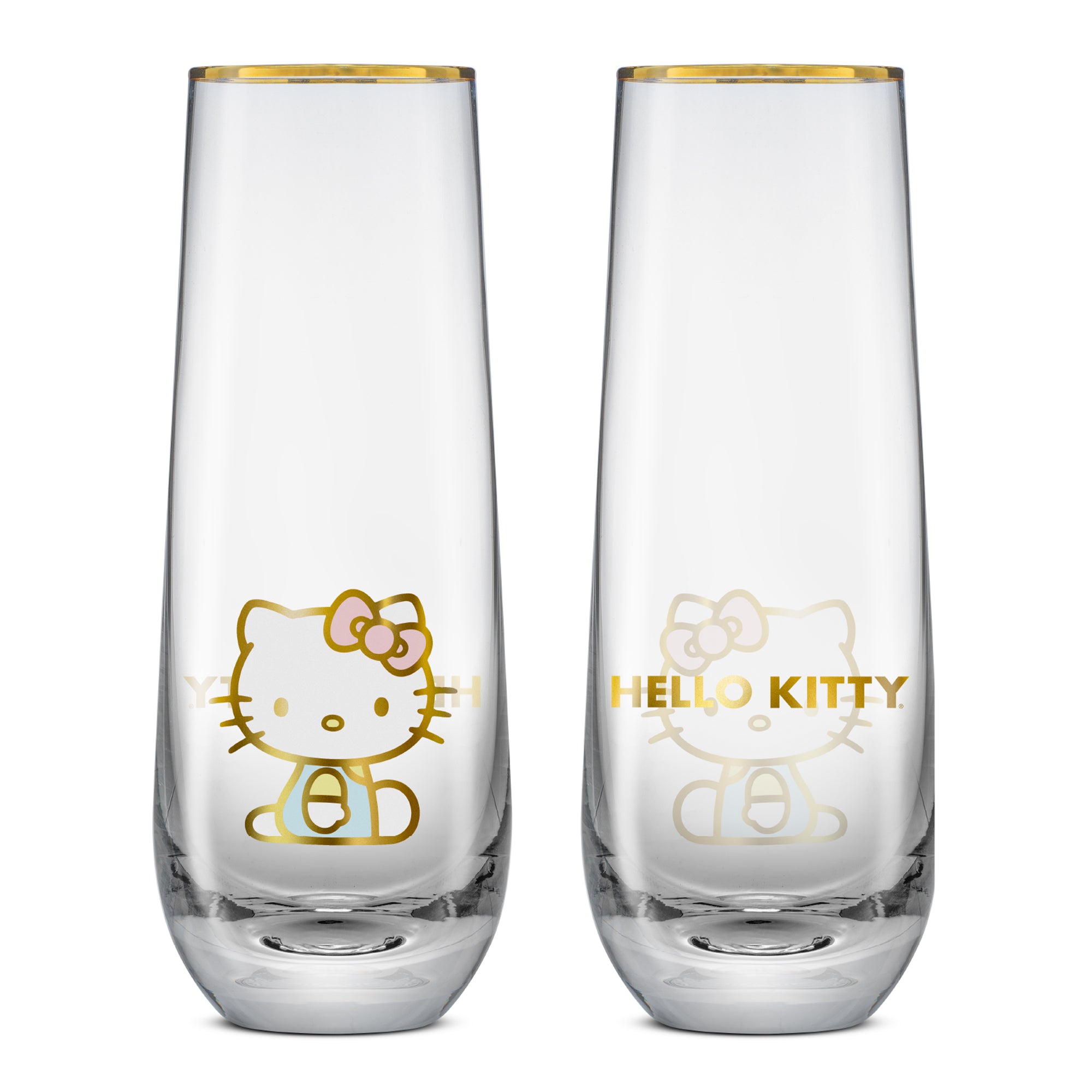 Hello Kitty® Stay Gold Stemless Flutes