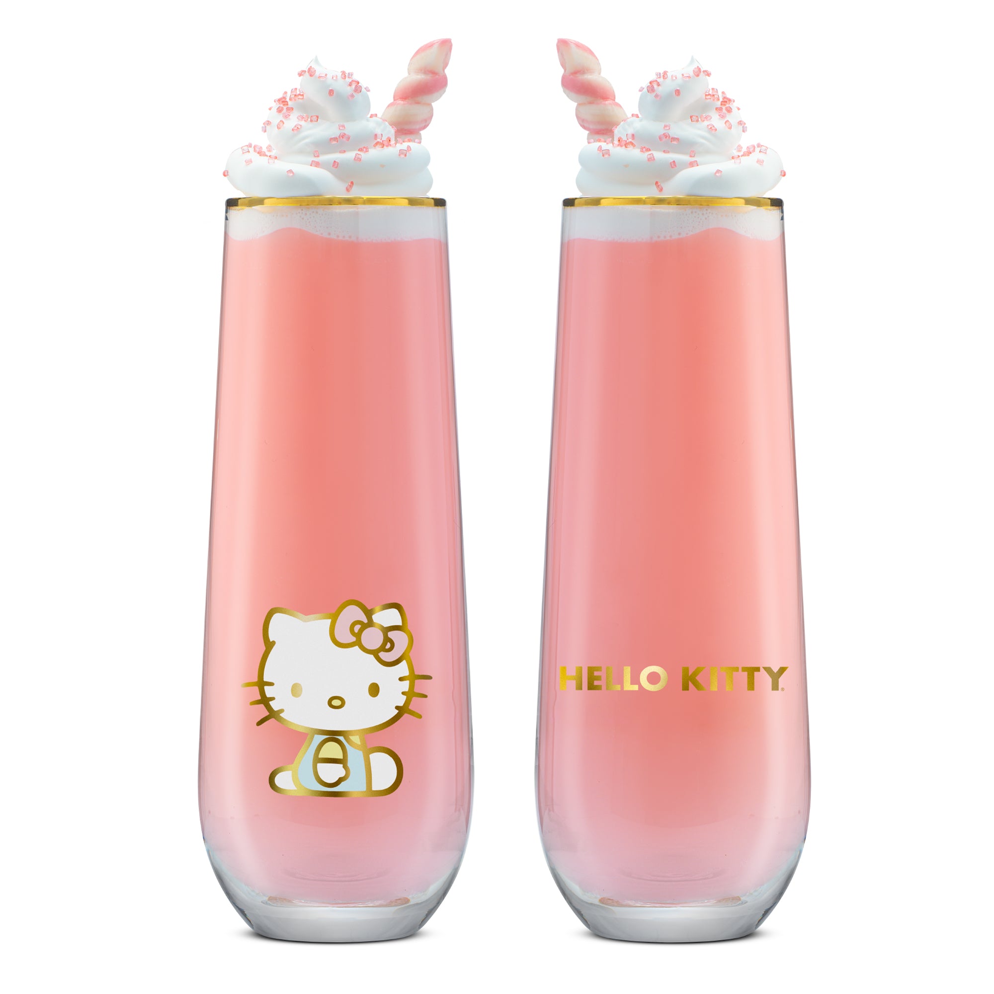 Hello Kitty® Stay Gold Stemless Flutes