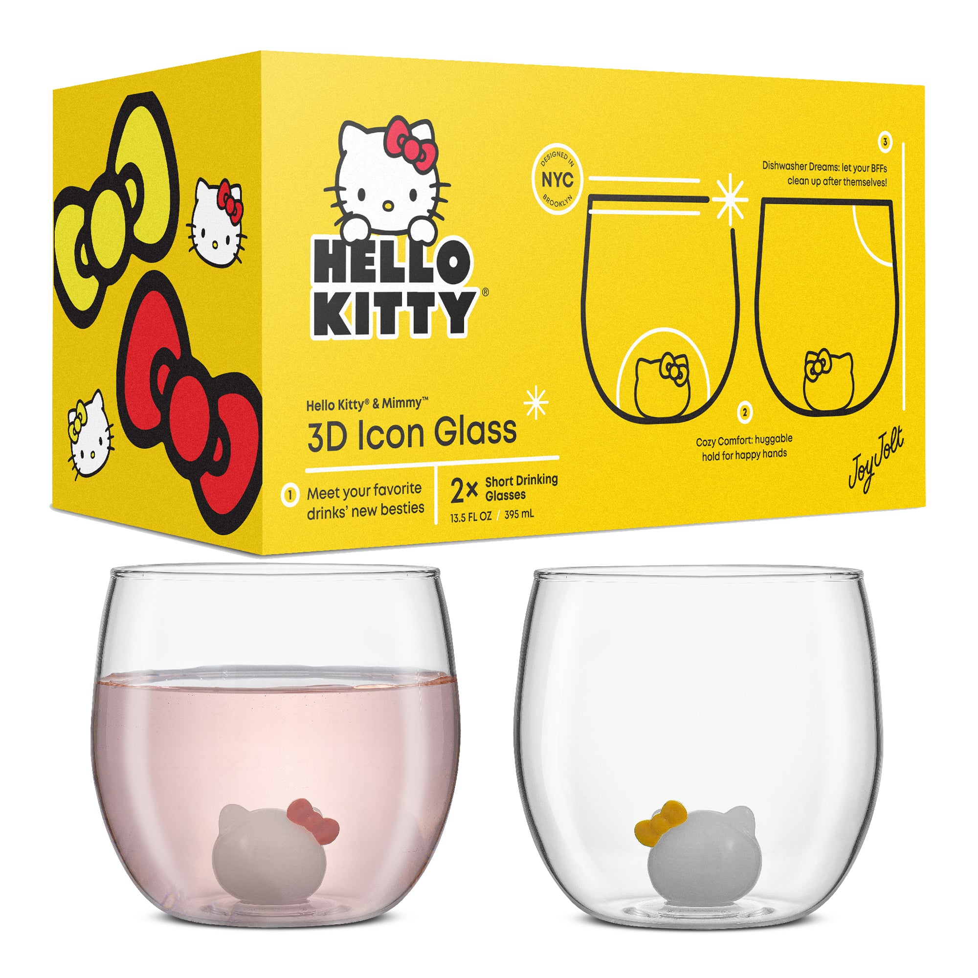 Hello Kitty® and Mimmy 3D Icon Short Drinking Glasses