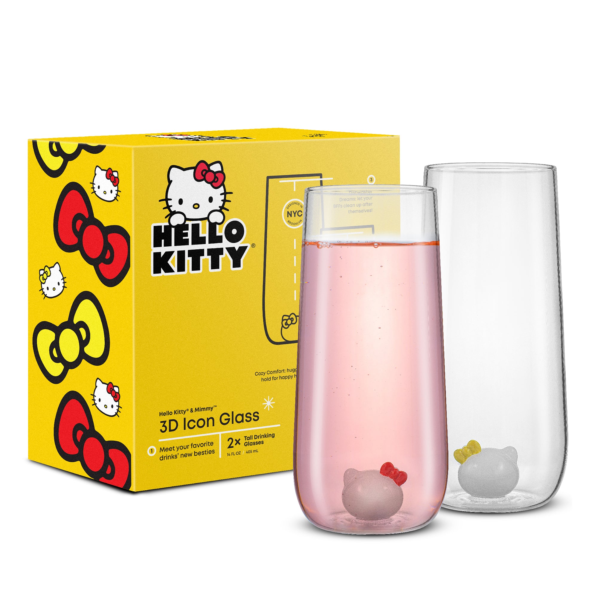 Hello Kitty® and Mimmy 3D Icon Tall Drinking Glasses