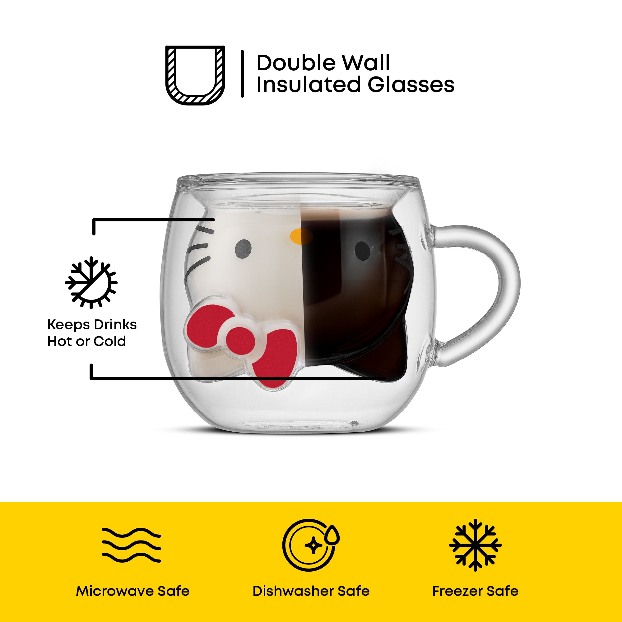 Hello Kitty® 3D Double Wall Espresso Glass