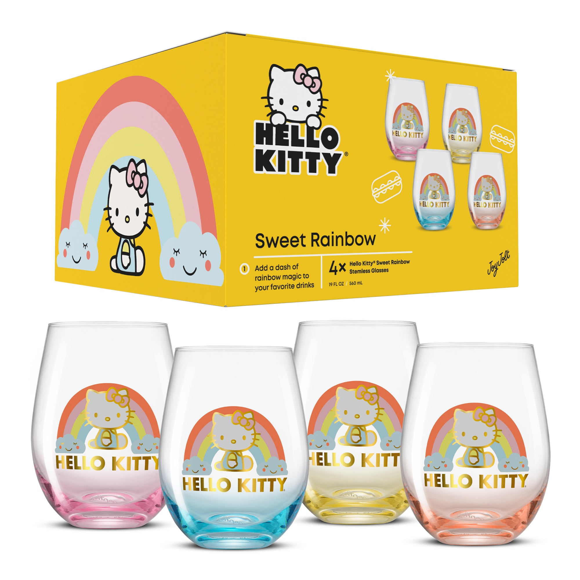 Hello Kitty® Sweet Rainbow Stemless Drinking Glasses