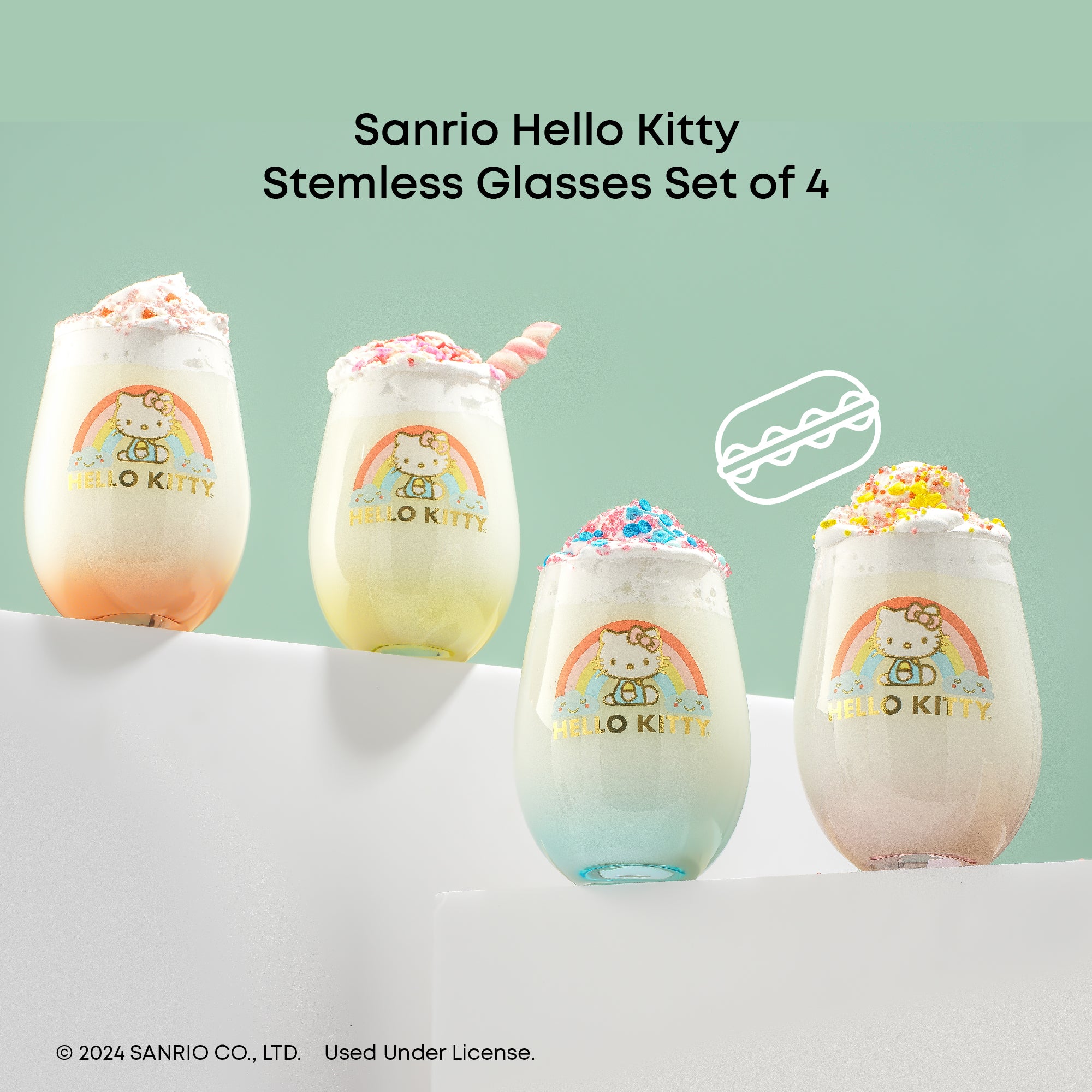 Hello Kitty® Sweet Rainbow Stemless Drinking Glasses