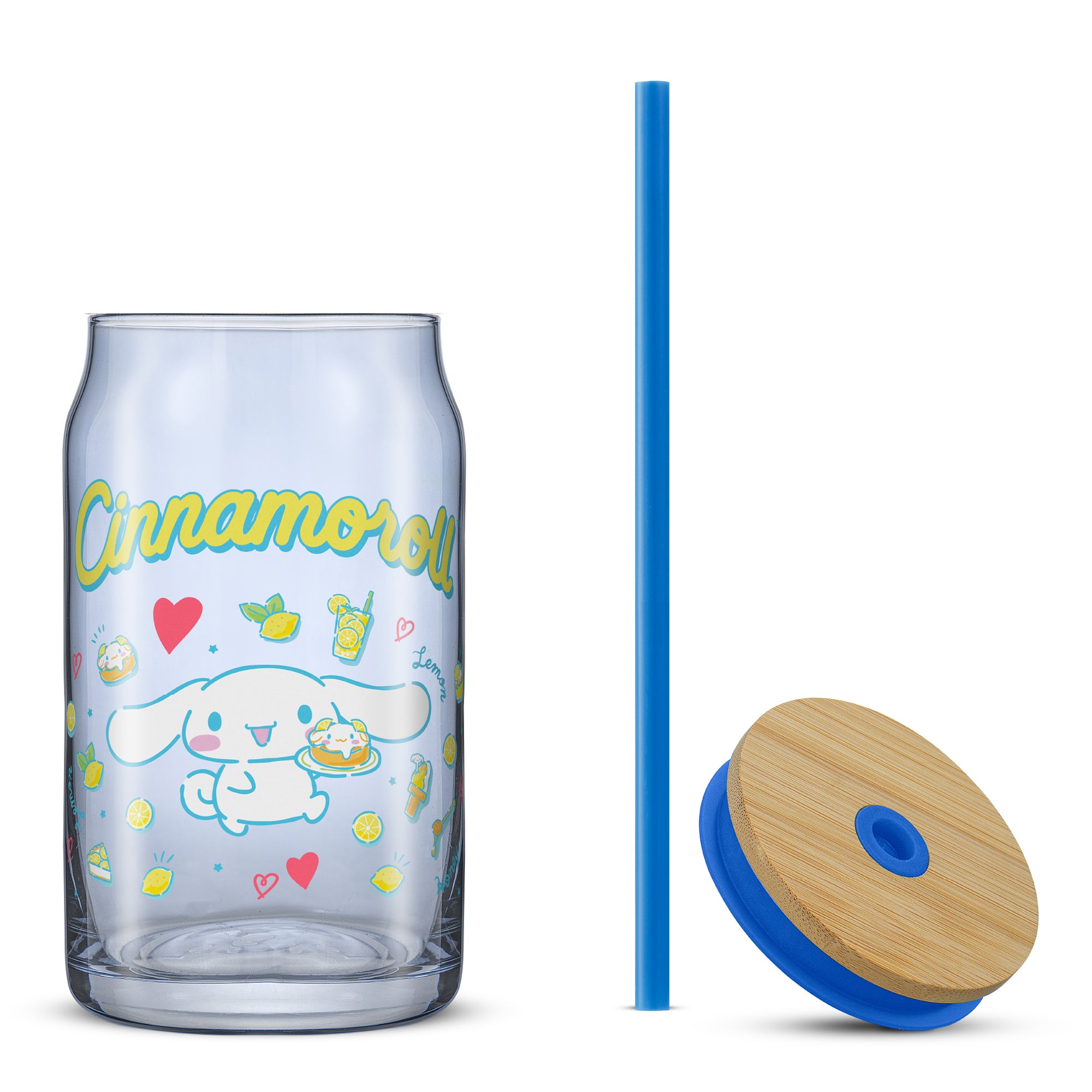 Hello Kitty® and Friends Favorite Flavor Cinnamoroll Glass Tumbler with Bamboo Lid and Straw