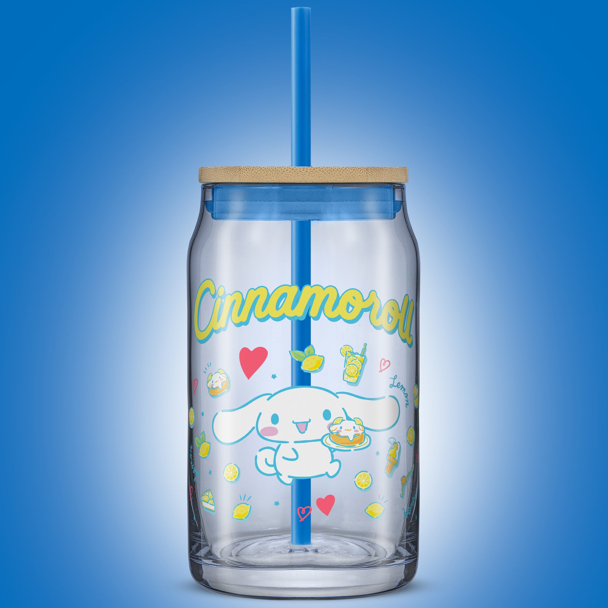 Hello Kitty® and Friends Favorite Flavor Cinnamoroll Glass Tumbler with Bamboo Lid and Straw