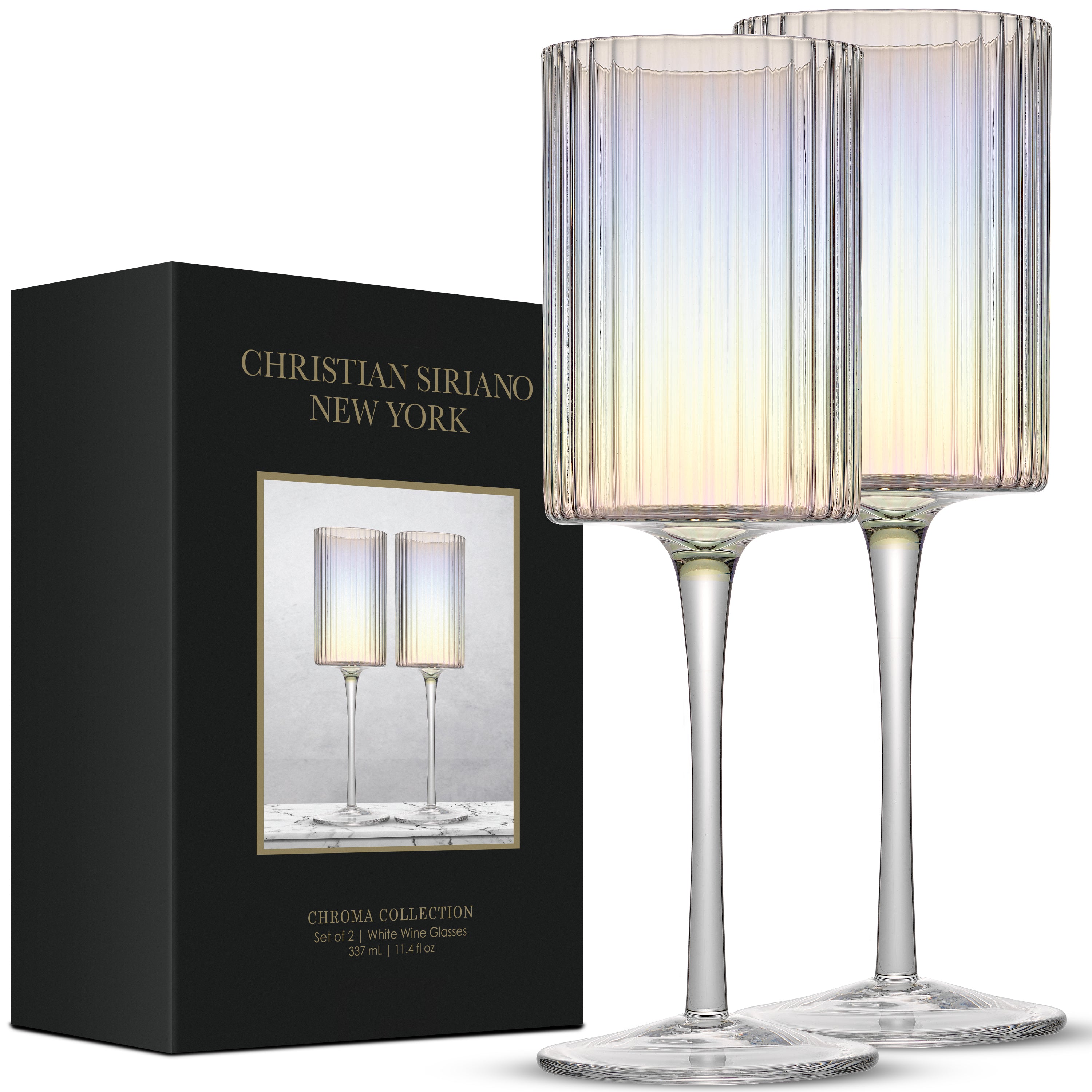 Christian Siriano NY 11.5oz Iridescent White Wine Glass