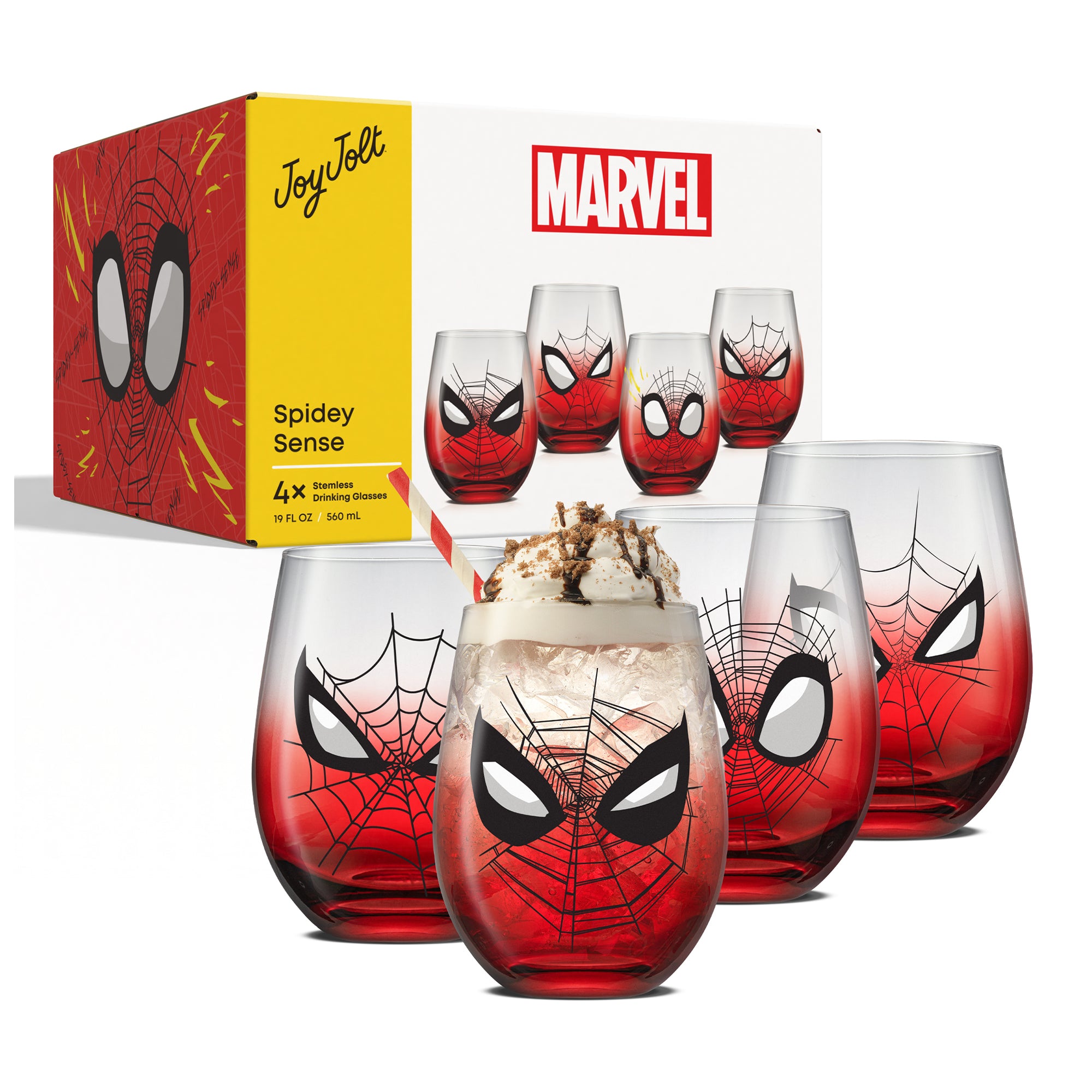 Marvel Spider-Man Spidey Sense Stemless Drinking Glasses