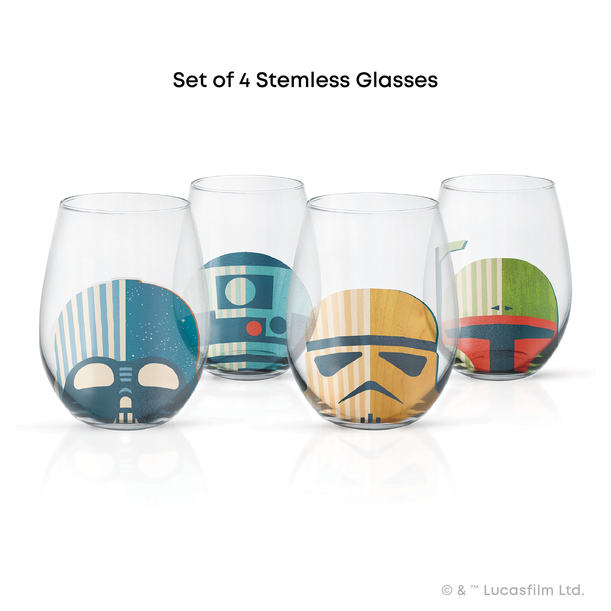 Star Wars™ Helmet Hues Stemless Drinking Glasses